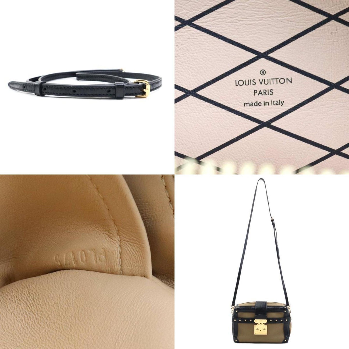 Louis Vuitton Petit Malle, Beige, Canvas, shoulder