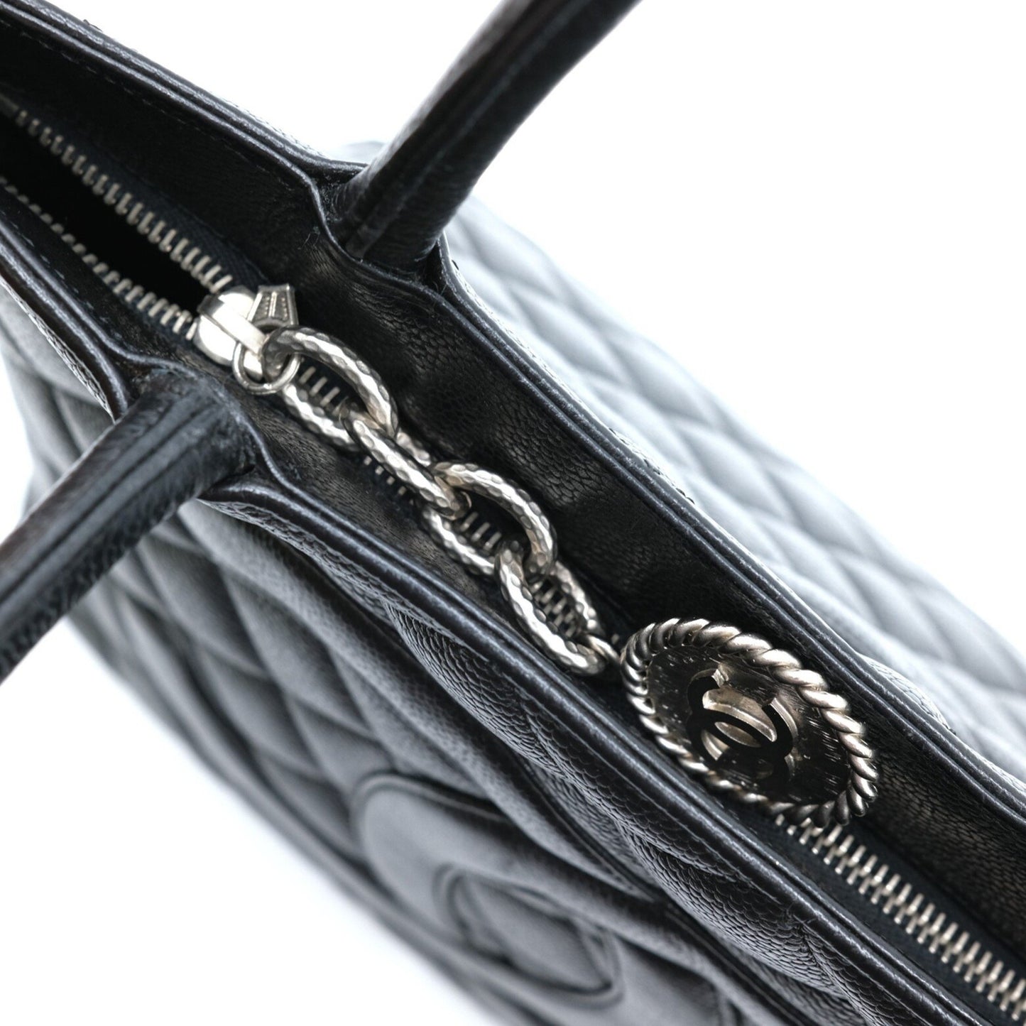 Chanel Shopping, Black, Leather, handbag