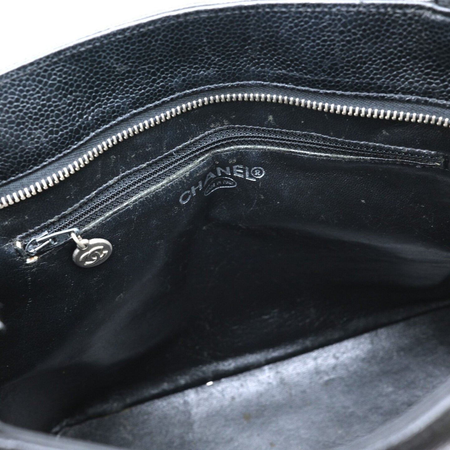 Chanel Shopping, Black, Leather, handbag