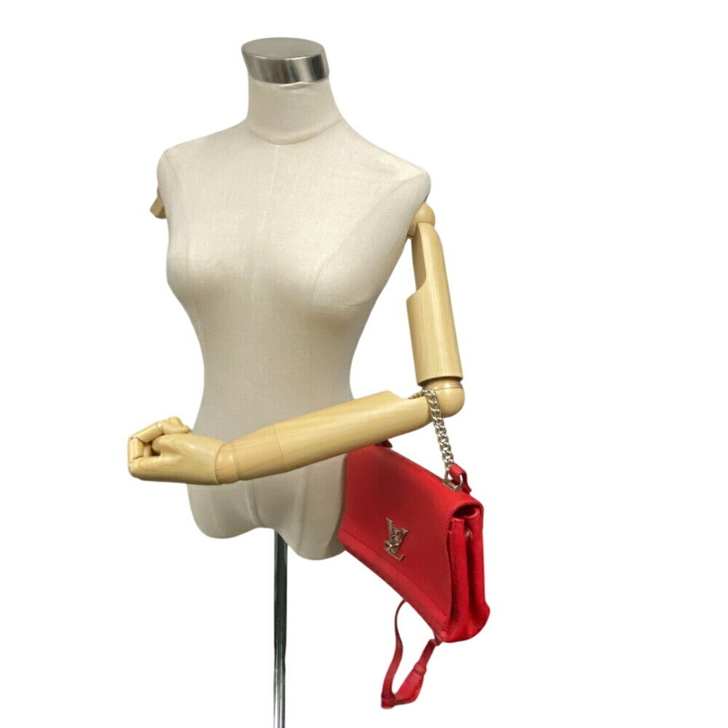 Louis Vuitton LockMe II BB, Red, Leather, shoulder