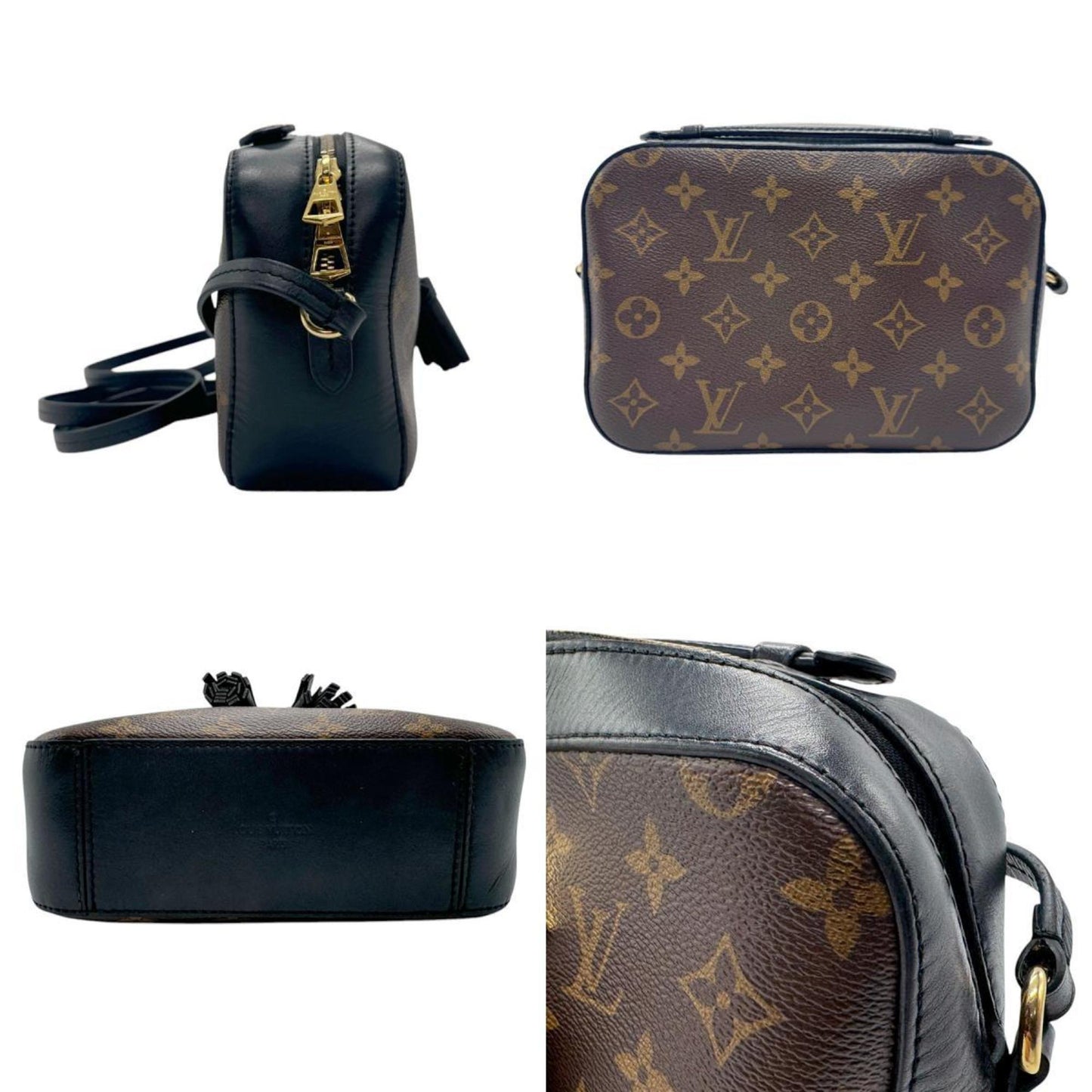 Louis Vuitton Saintonge, Brown, Canvas, shoulder