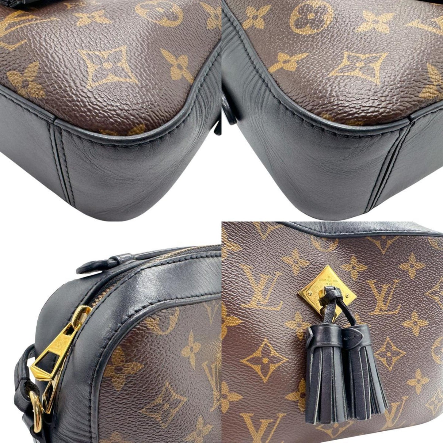 Louis Vuitton Saintonge, Brown, Canvas, shoulder