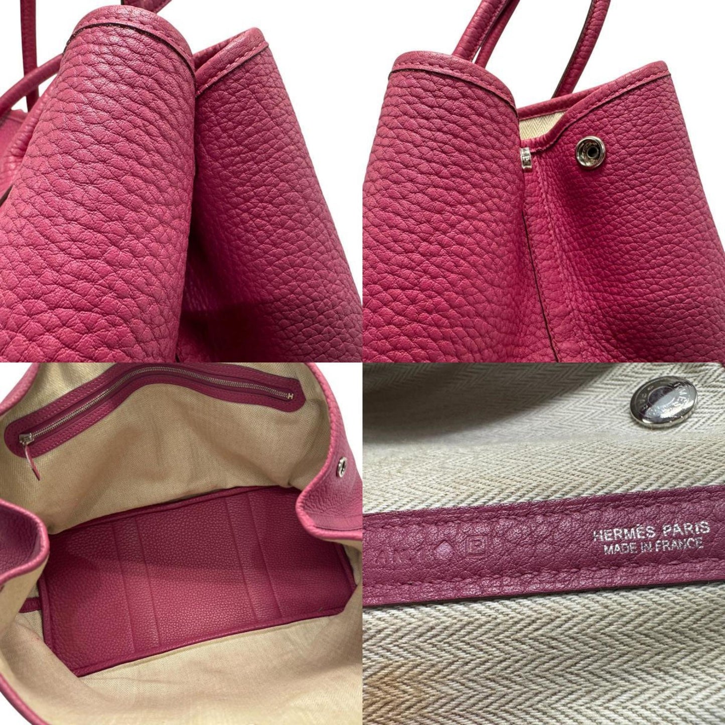 Hermès Garden Party, Pink, Leather, tote
