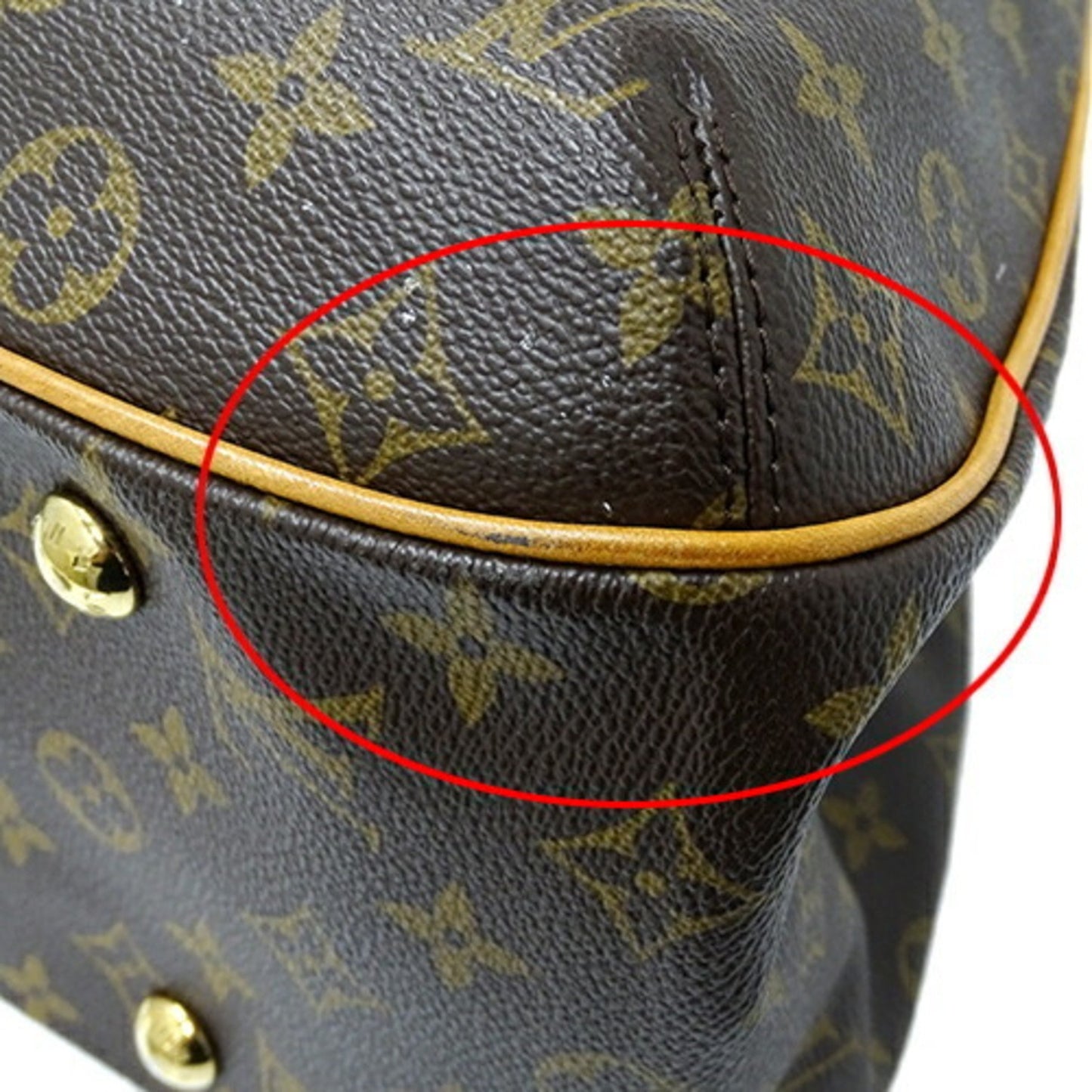 Louis Vuitton Greet, Brown, Canvas, handbag