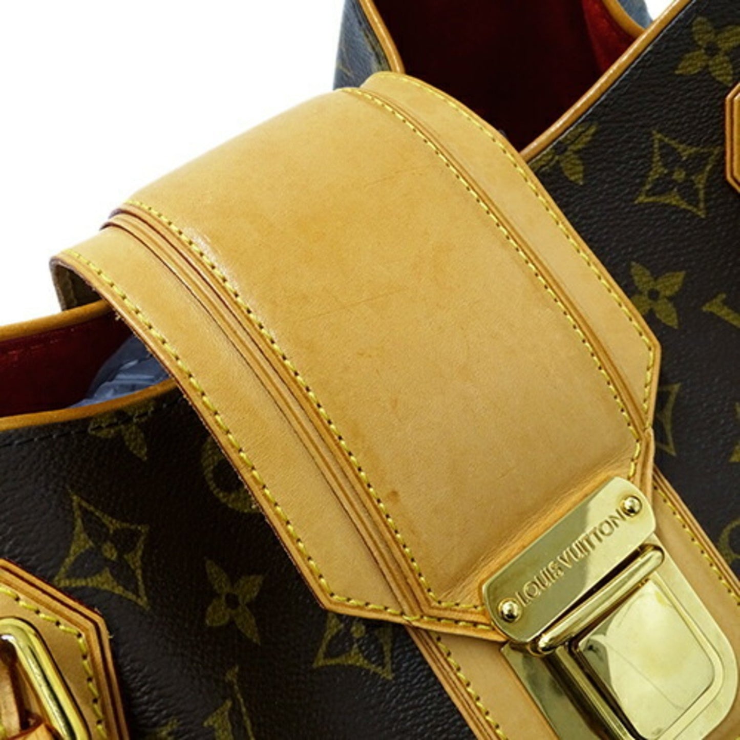 Louis Vuitton Greet, Brown, Canvas, handbag