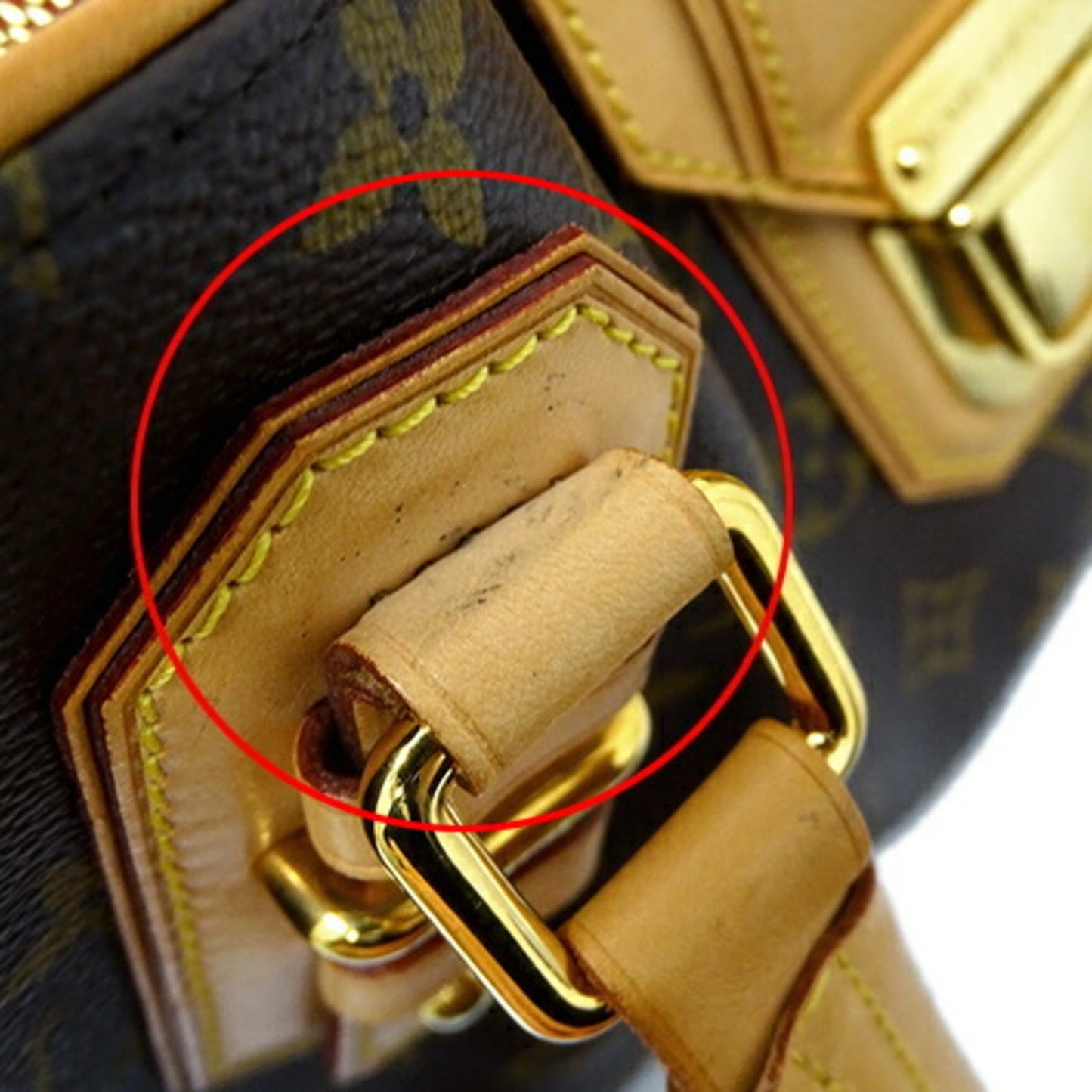 Louis Vuitton Greet, Brown, Canvas, handbag
