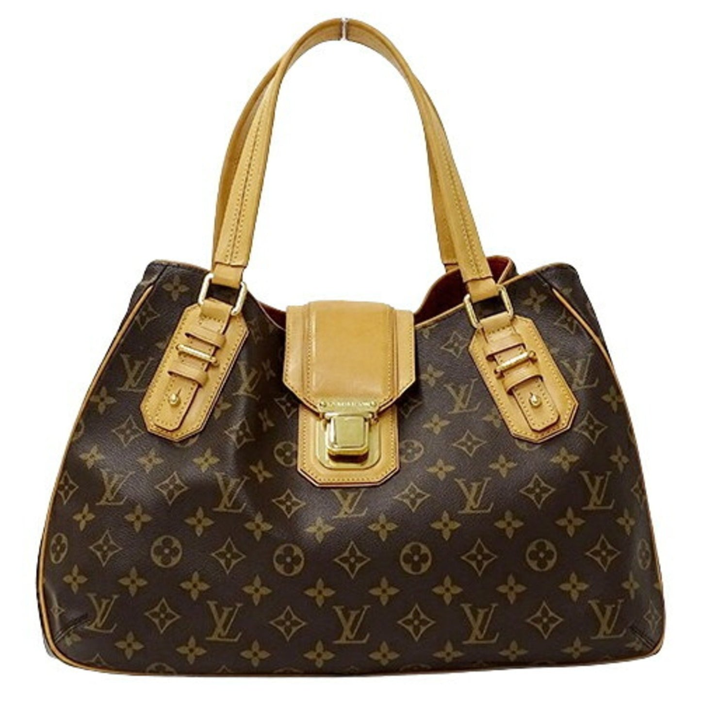 Louis Vuitton Greet, Brown, Canvas, handbag