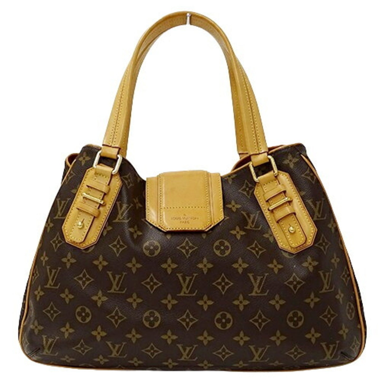 Louis Vuitton Greet, Brown, Canvas, handbag