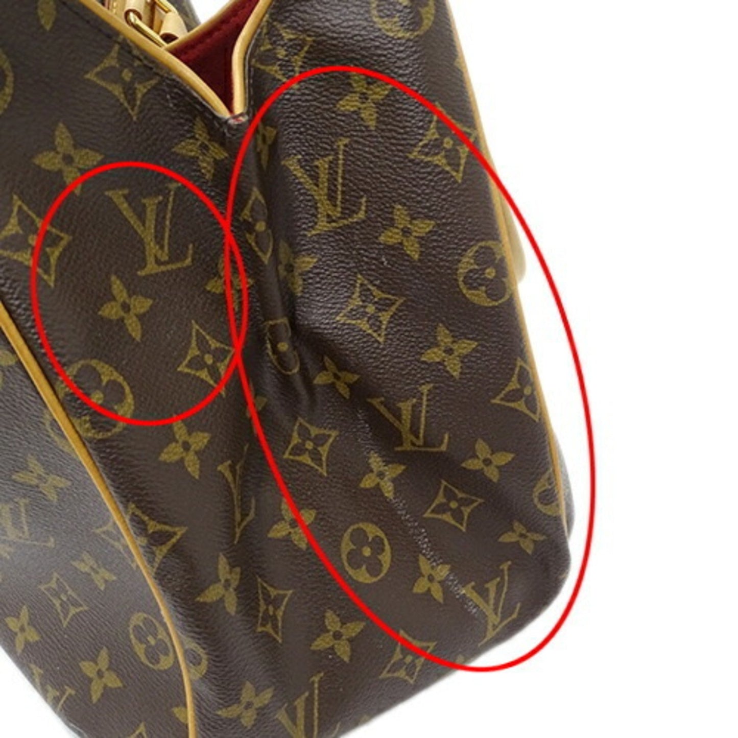 Louis Vuitton Greet, Brown, Canvas, handbag