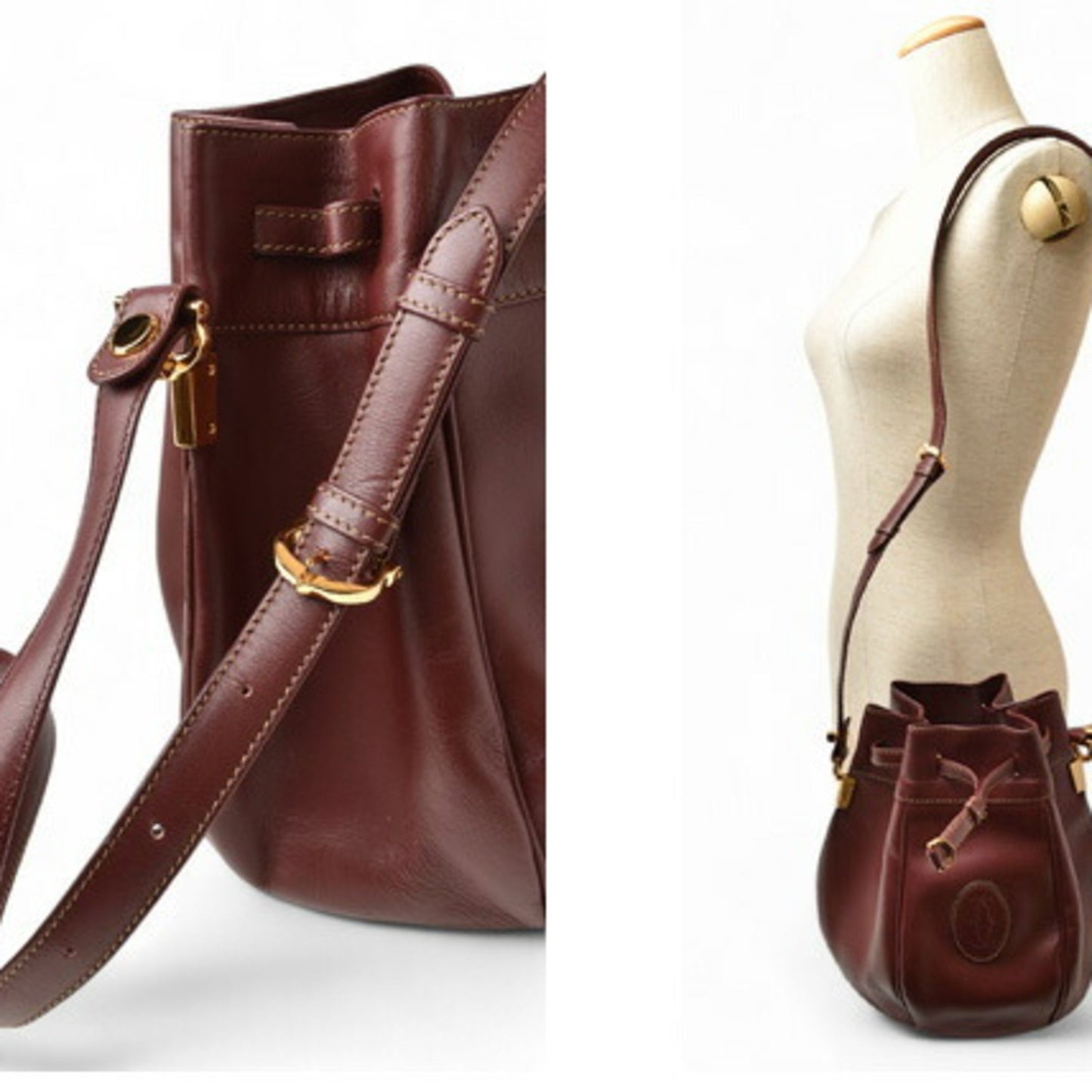 Cartier Must de Cartier, Burgundy, Leather, shoulder