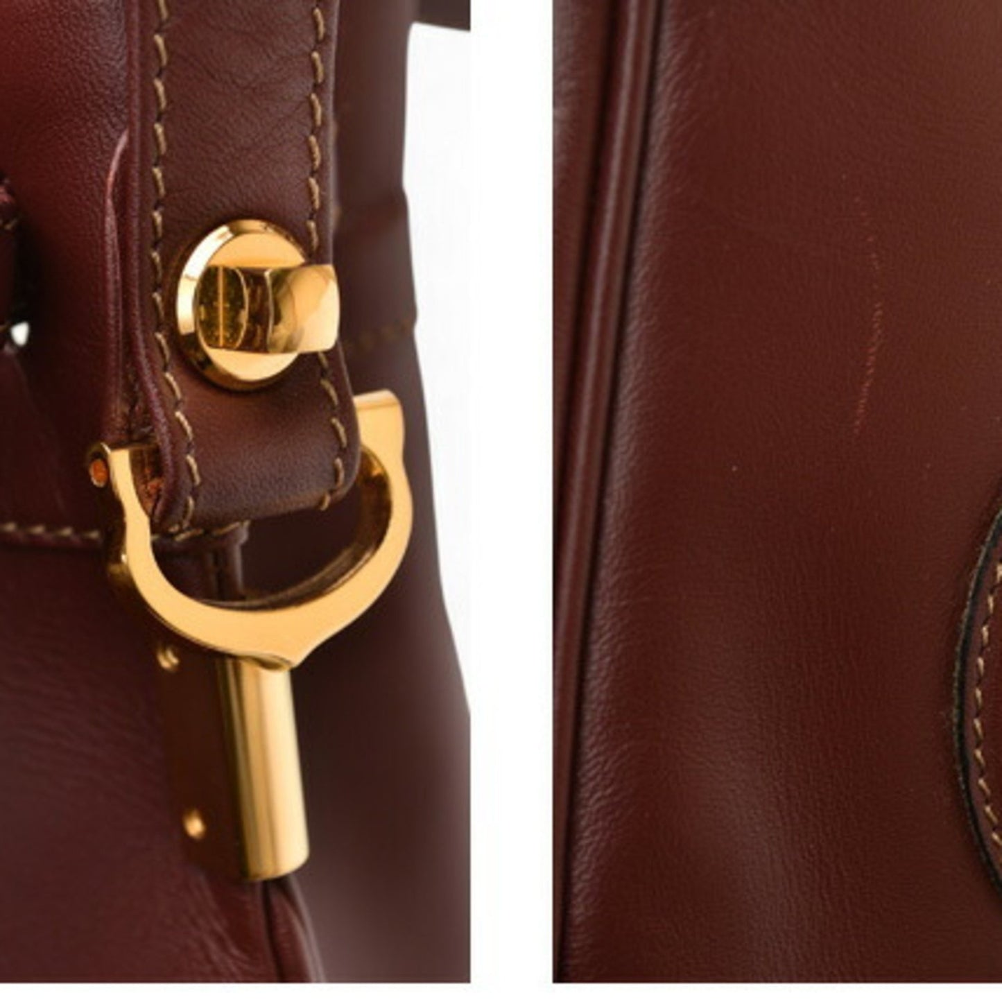 Cartier Must de Cartier, Burgundy, Leather, shoulder