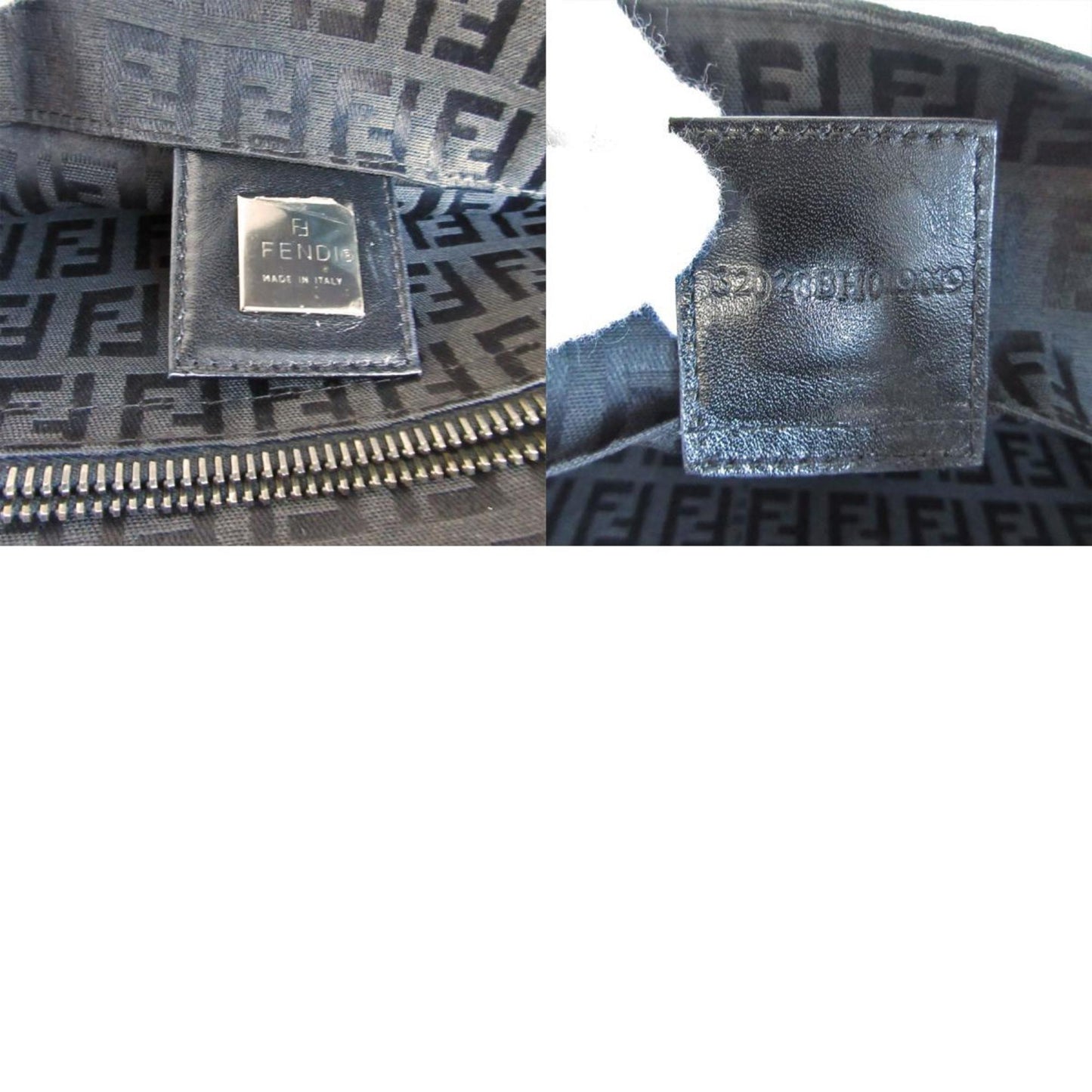 Fendi Zucchino, Black, Canvas, tote