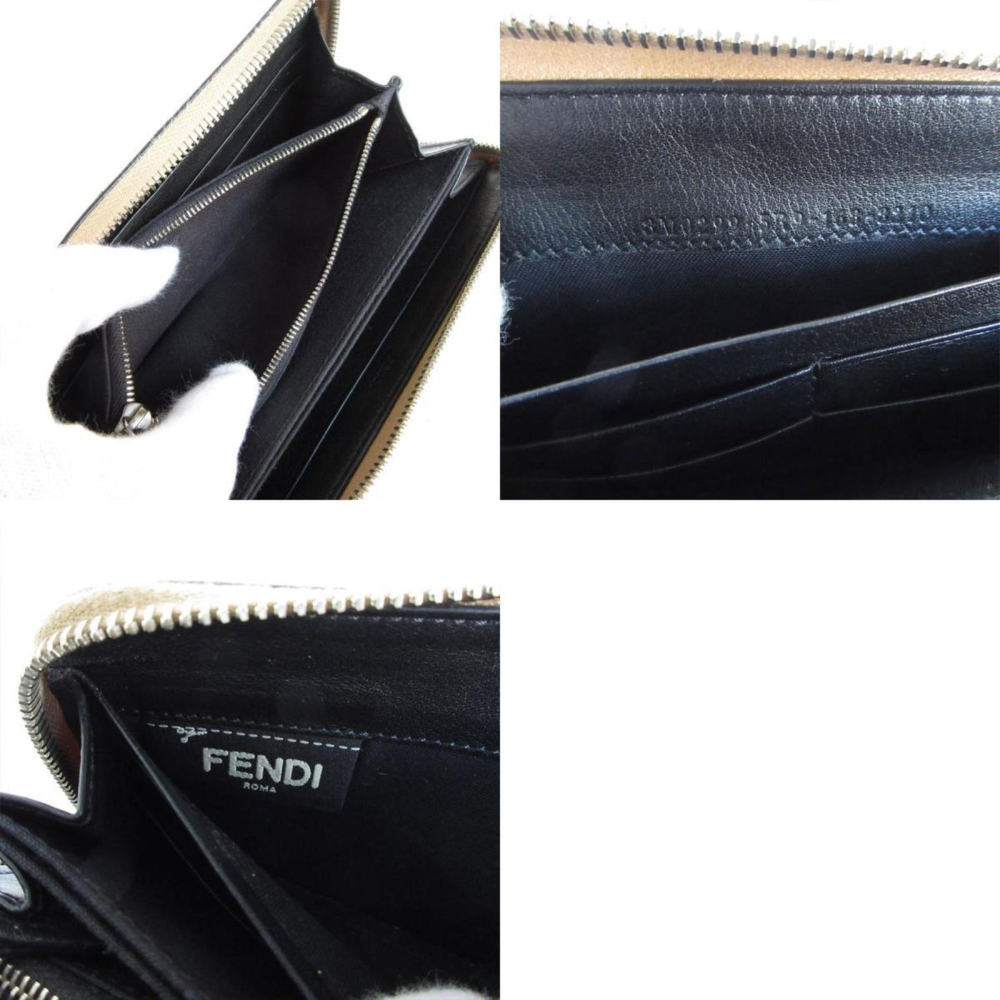 Fendi By The Way Zip Around Wallet Leather, BROWN, LEATHER, Wallets