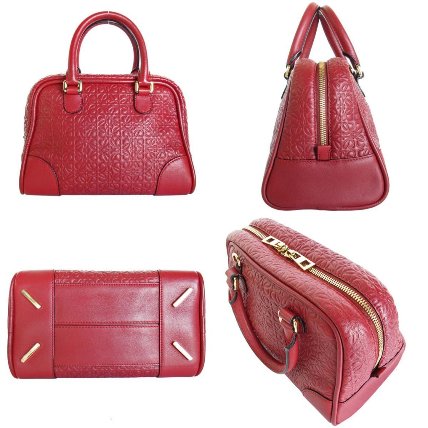 Loewe Amazona 75, Red, Leather, handbag