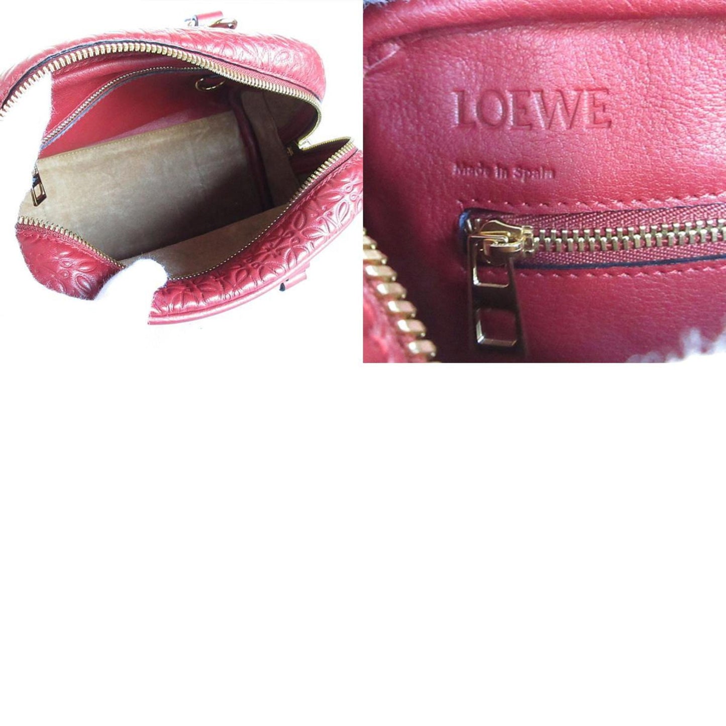 Loewe Amazona 75, Red, Leather, handbag
