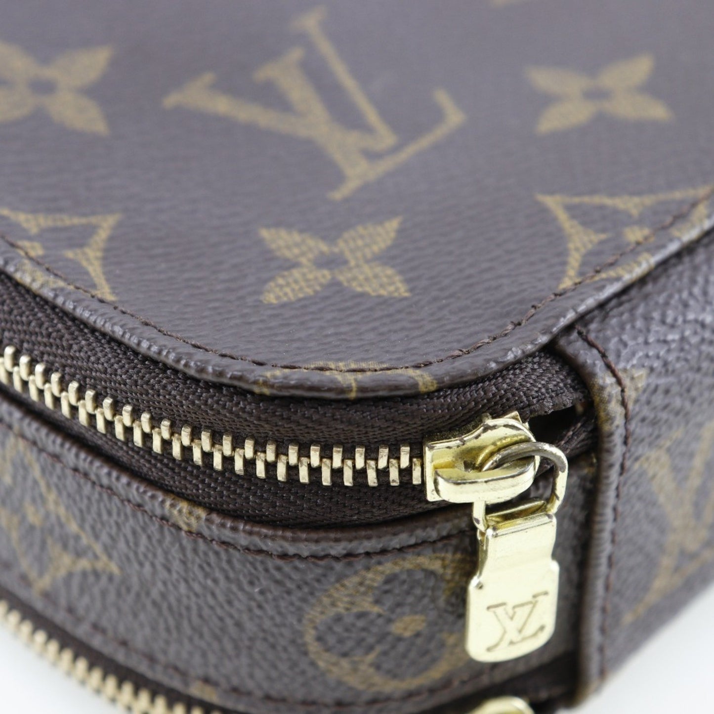 Louis Vuitton Trousse brush PM, Brown, Canvas, clutch