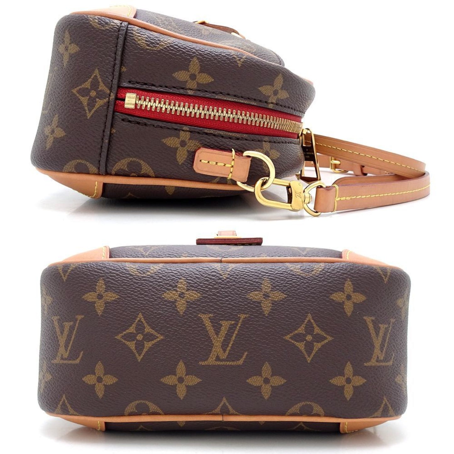Louis Vuitton Deauville, Brown, Canvas, shoulder