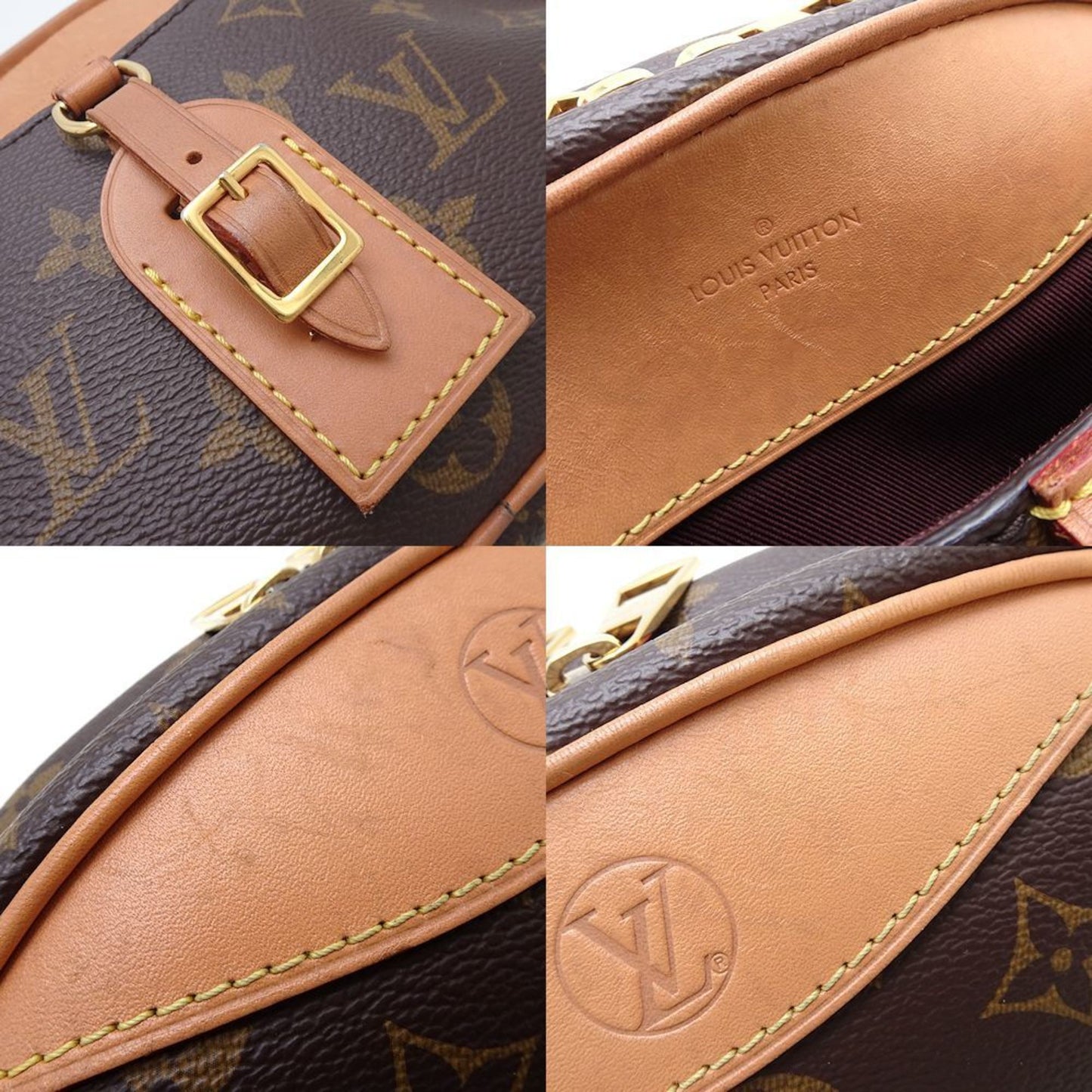 Louis Vuitton Deauville, Brown, Canvas, shoulder