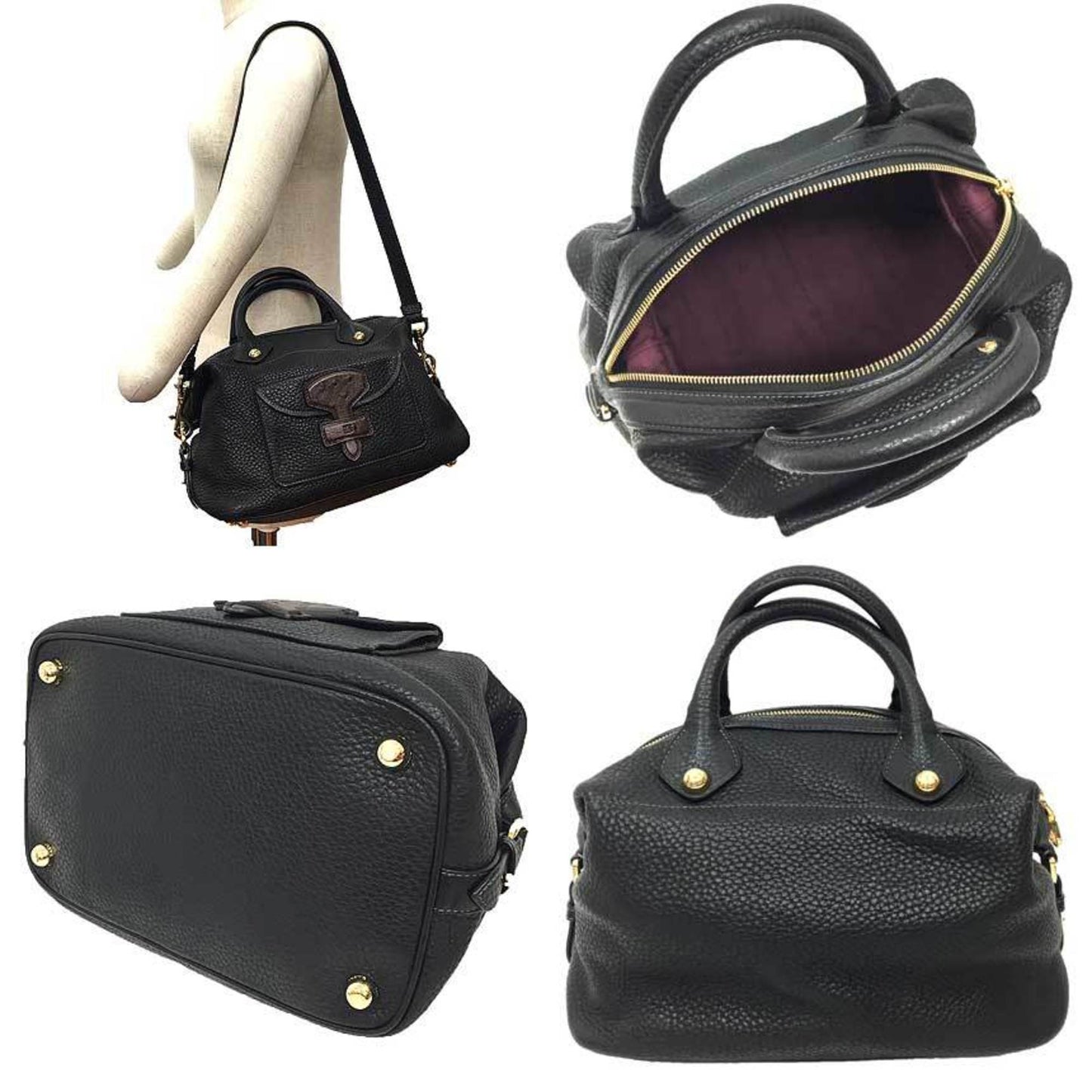 Loewe MAY, Black, Leather, handbag