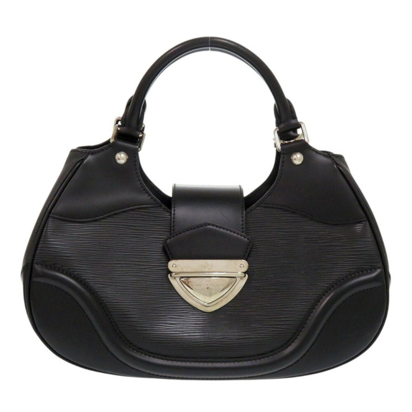 Louis Vuitton Montaigne, Black, Leather, handbag