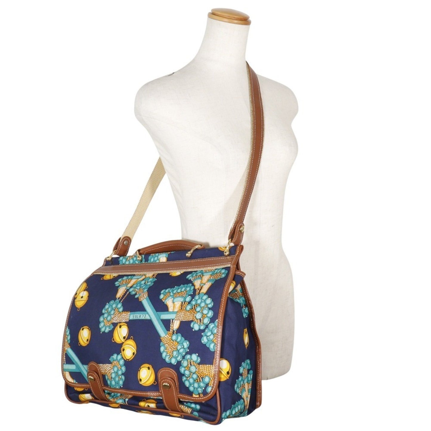Loewe, Navy, Canvas, shoulder