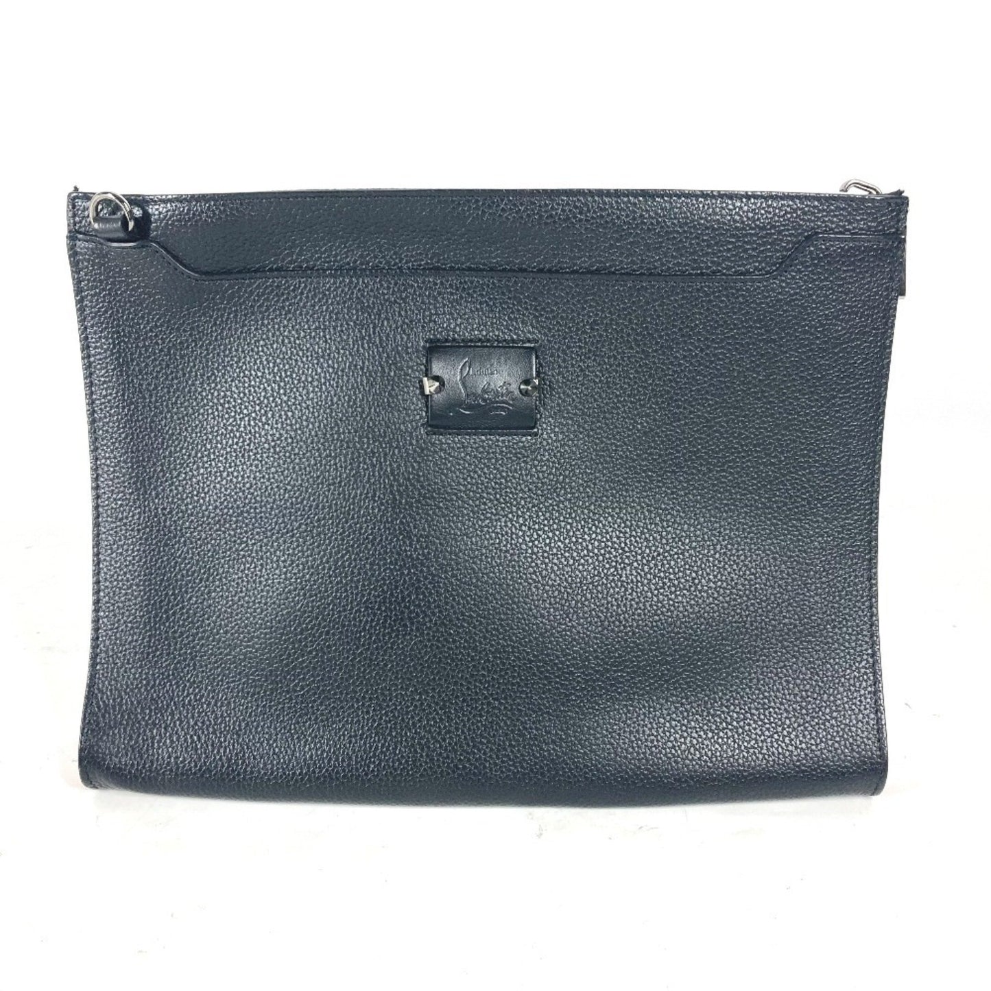 Christian Louboutin Sky Pouch, Black, Leather, clutch