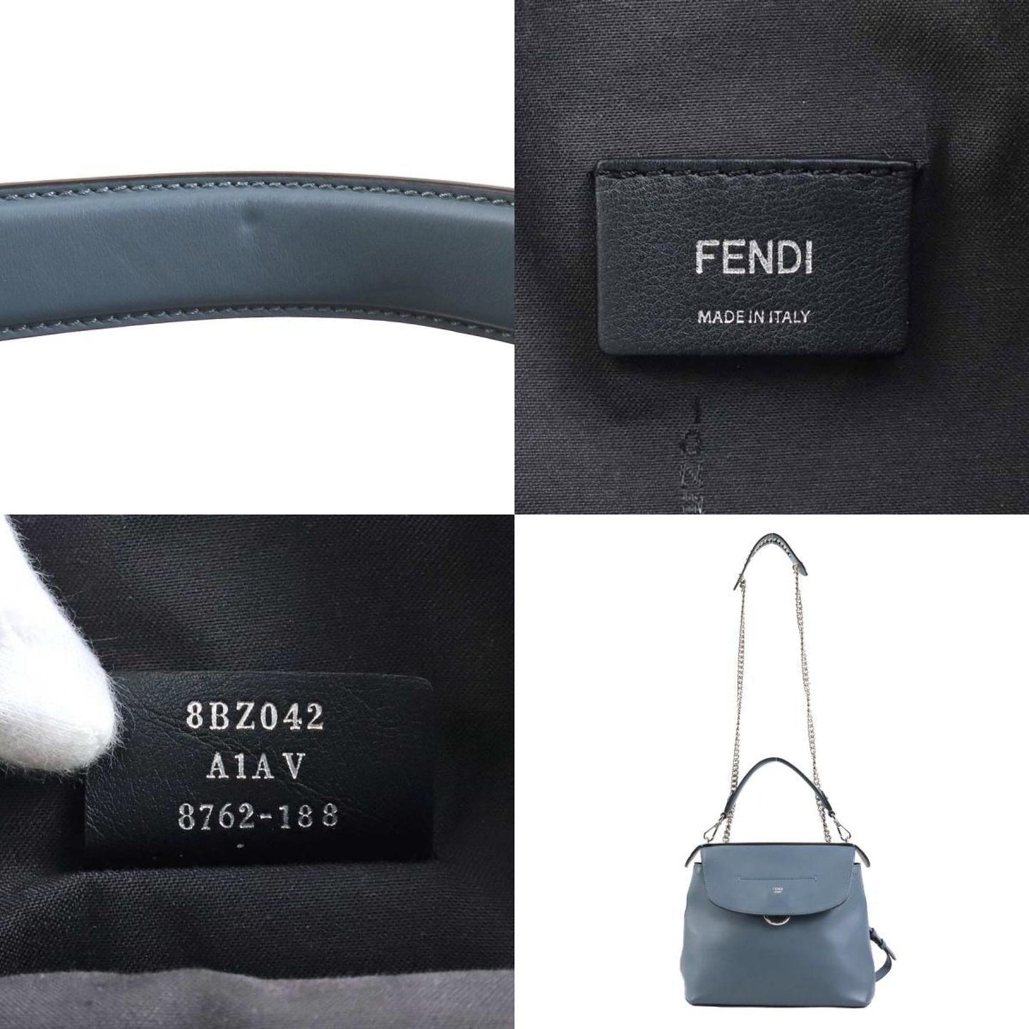 Fendi Back to school, Blue, Leather, backpack