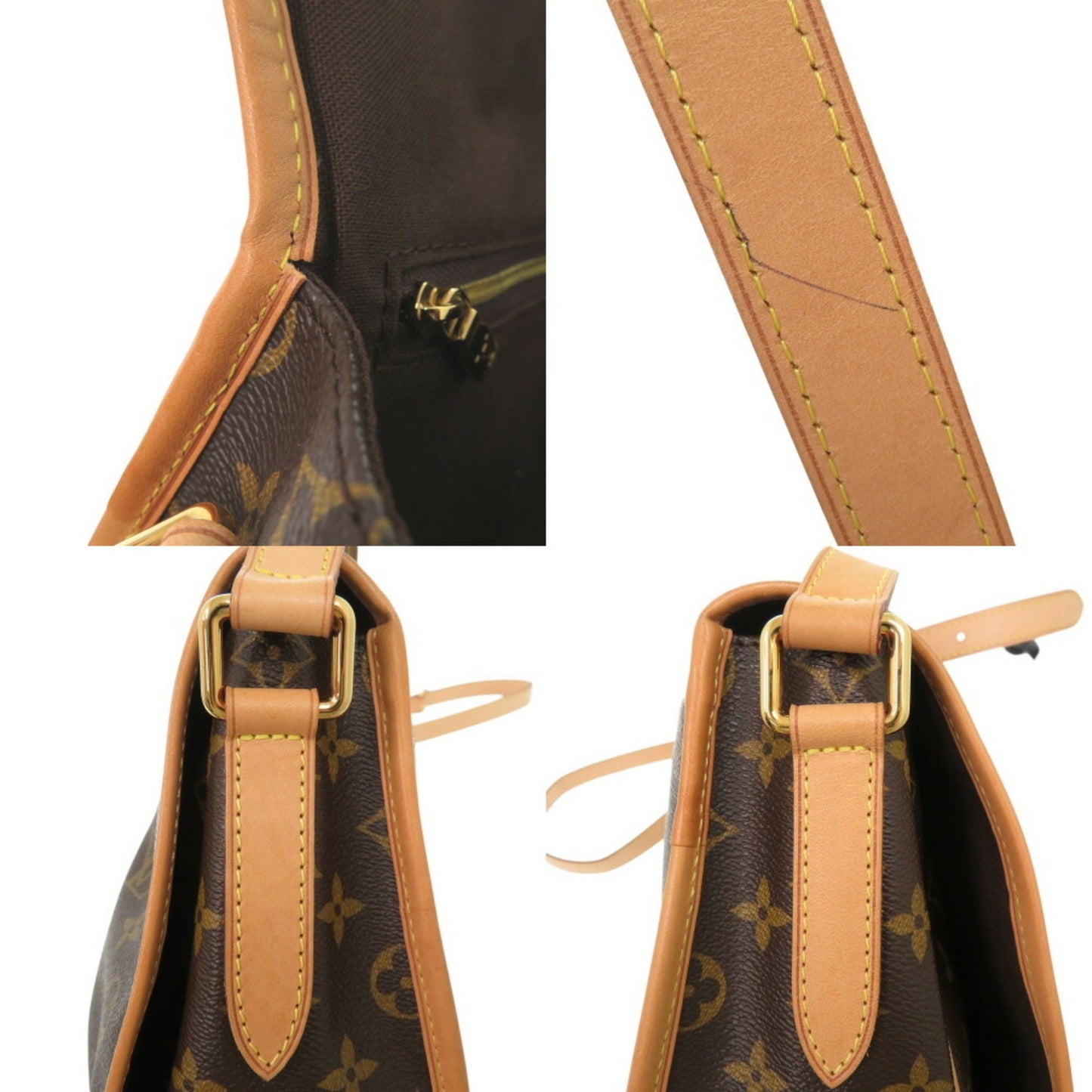 Louis Vuitton Menilmontant, Brown, Canvas, shoulder