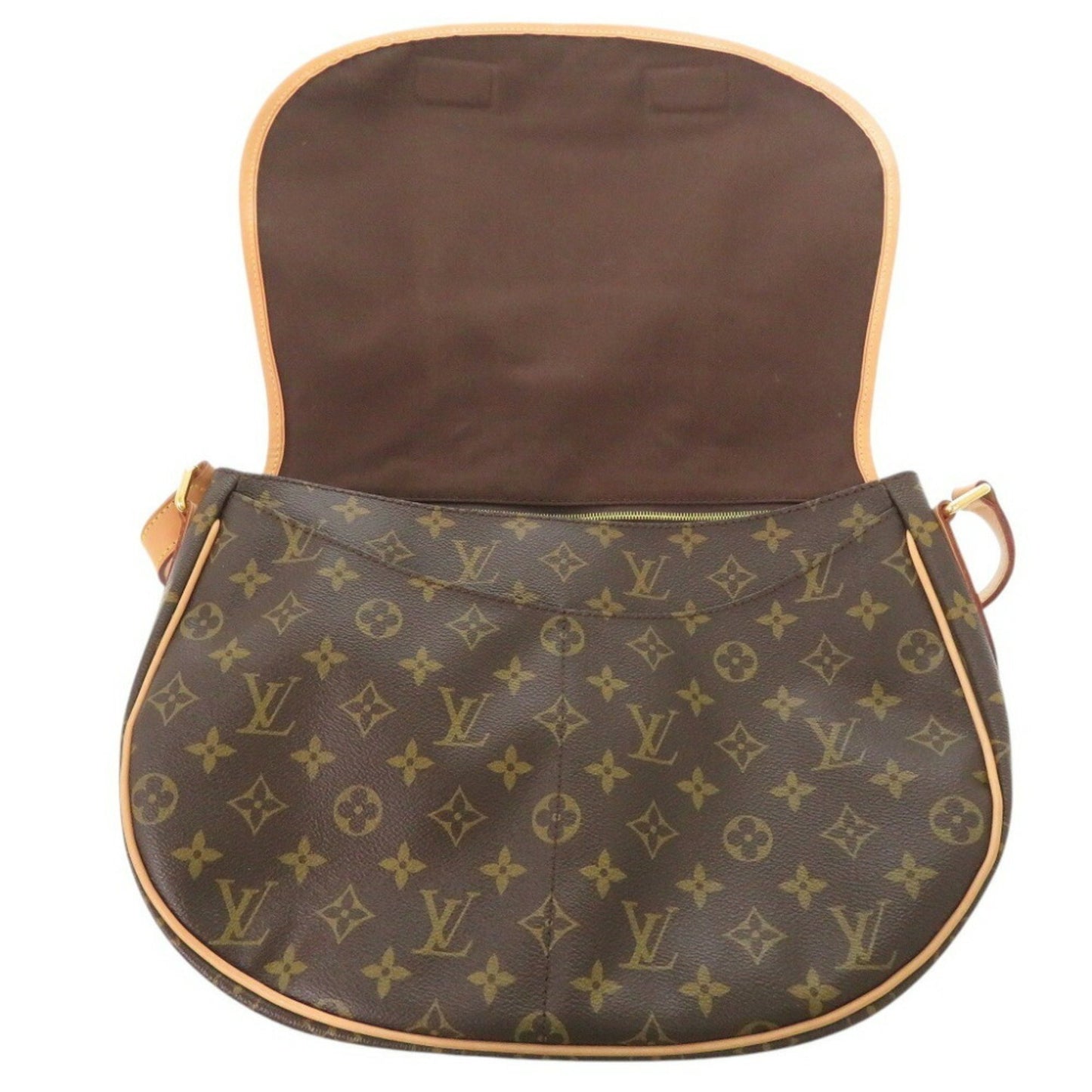 Louis Vuitton Menilmontant, Brown, Canvas, shoulder
