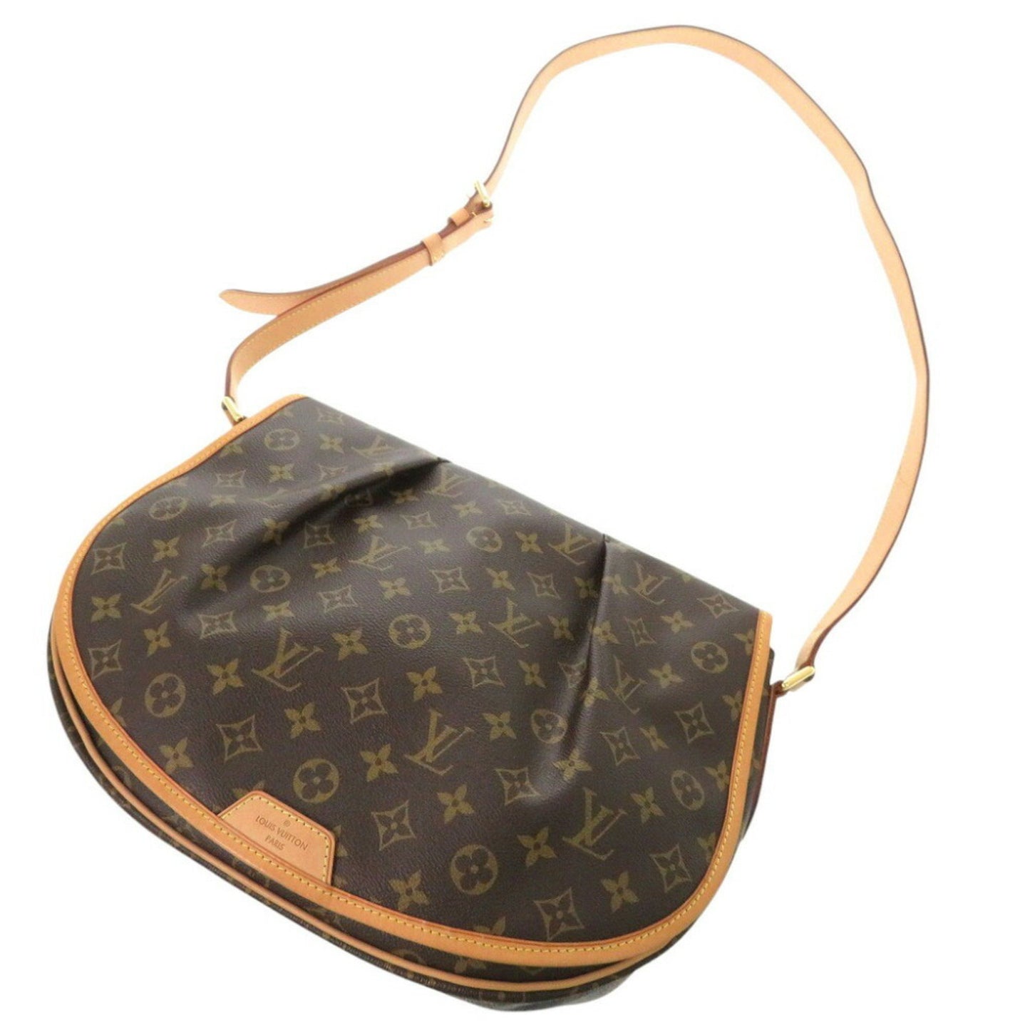 Louis Vuitton Menilmontant, Brown, Canvas, shoulder