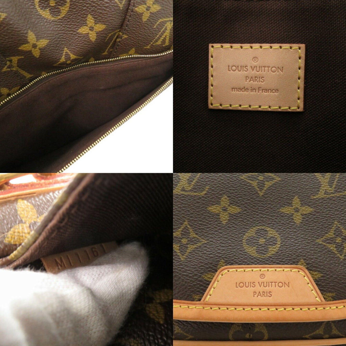 Louis Vuitton Menilmontant, Brown, Canvas, shoulder
