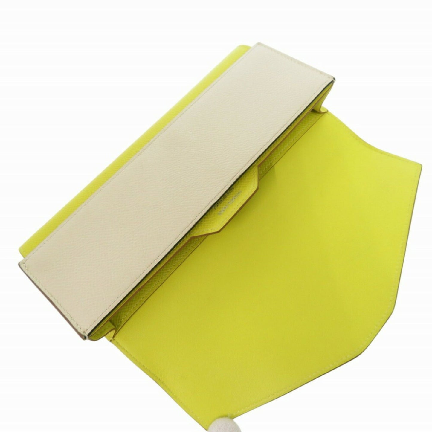 Hermès Passant, Yellow, Leather, wallet