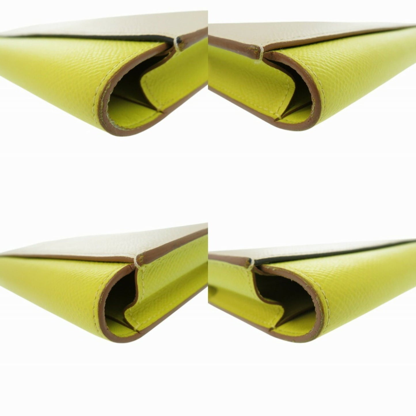 Hermès Passant, Yellow, Leather, wallet