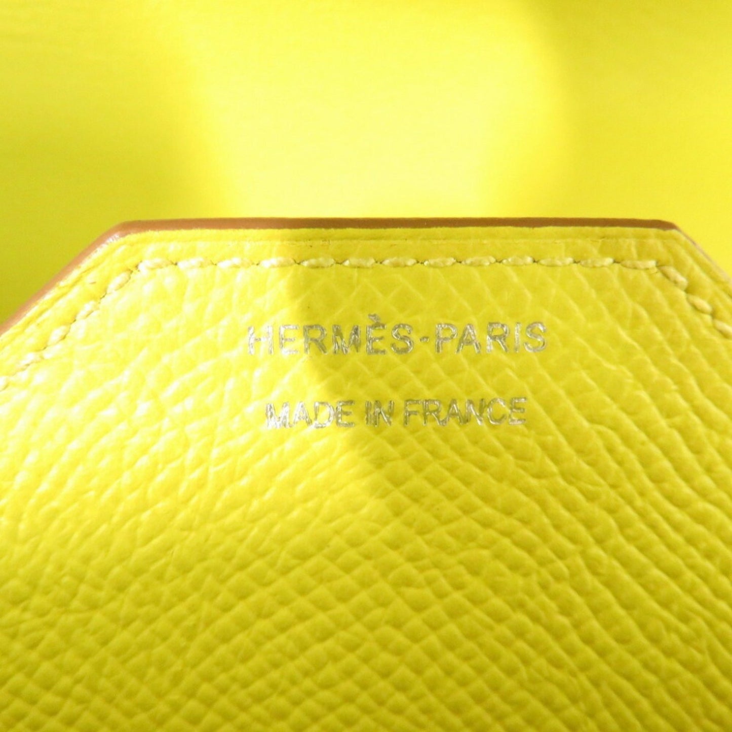 Hermès Passant, Yellow, Leather, wallet