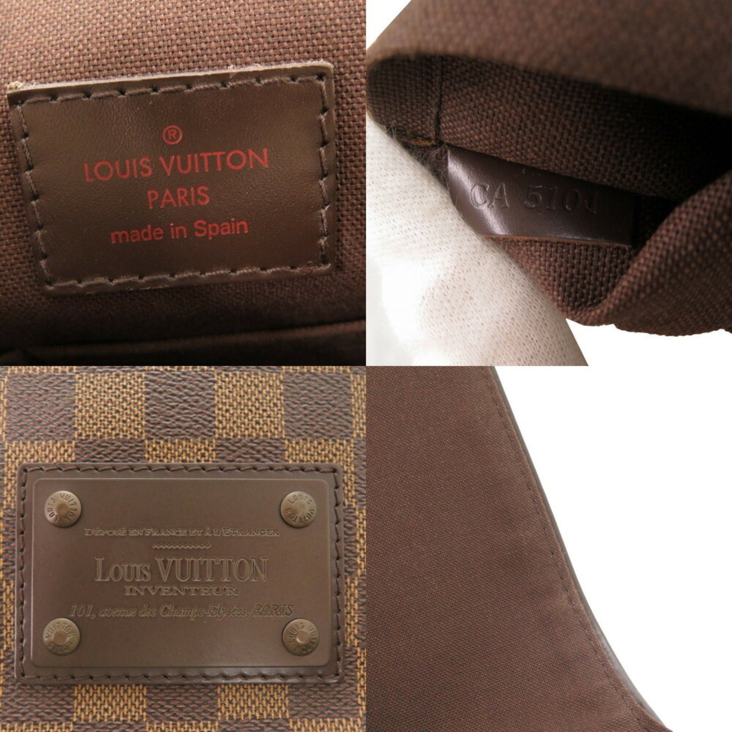 Louis Vuitton Brooklyn, Brown, Canvas, shoulder