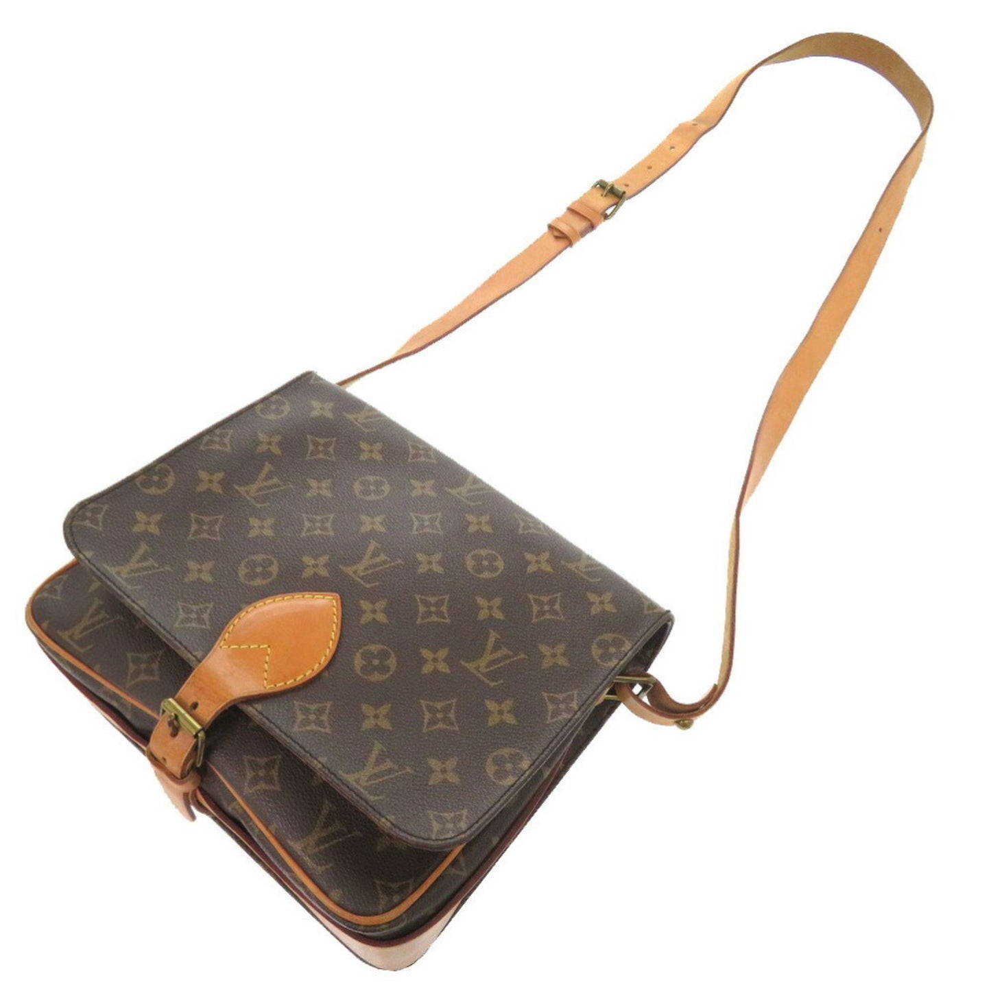Louis Vuitton Cartouchiere, Brown, Canvas, shoulder