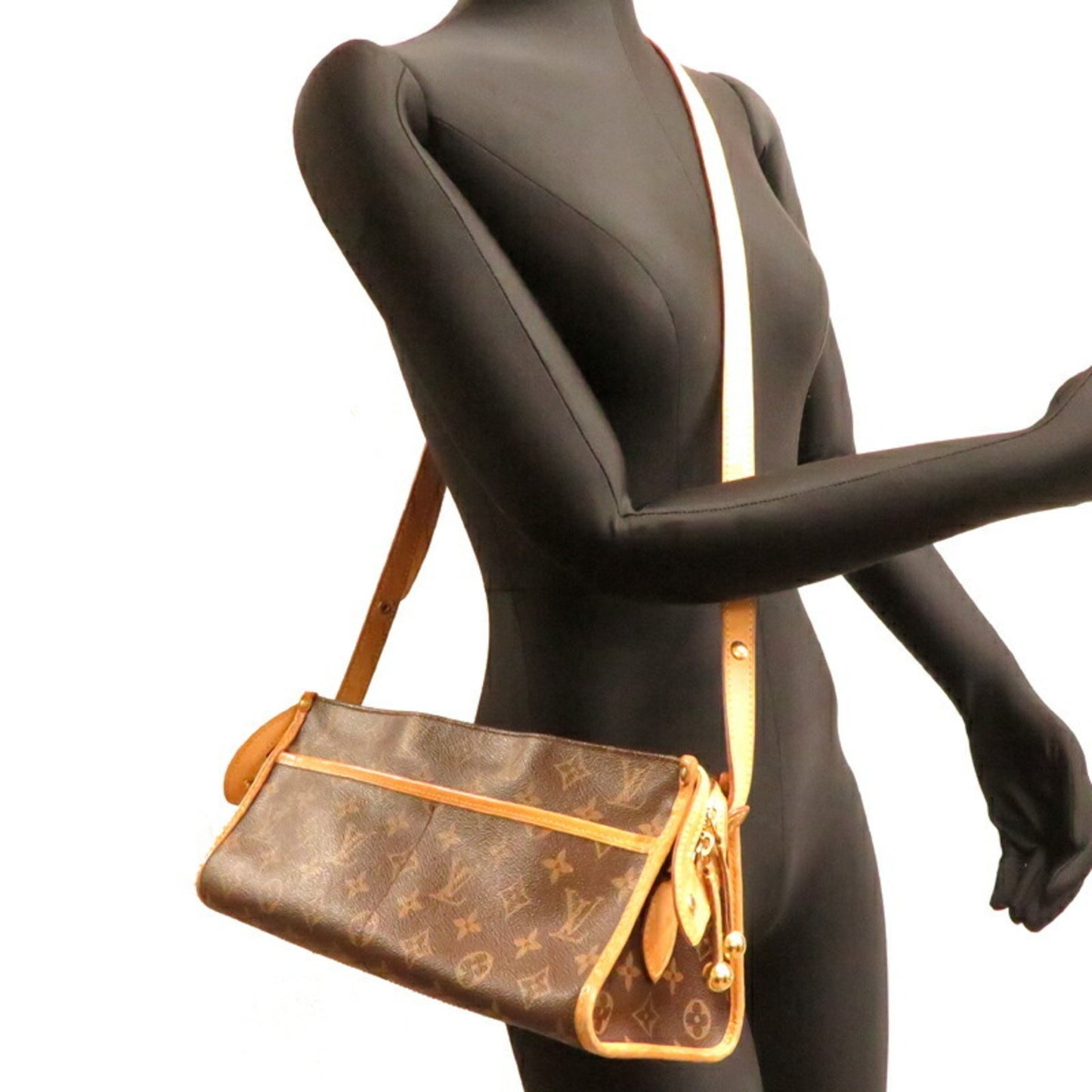 Louis Vuitton Popincourt, Brown, Canvas, shoulder