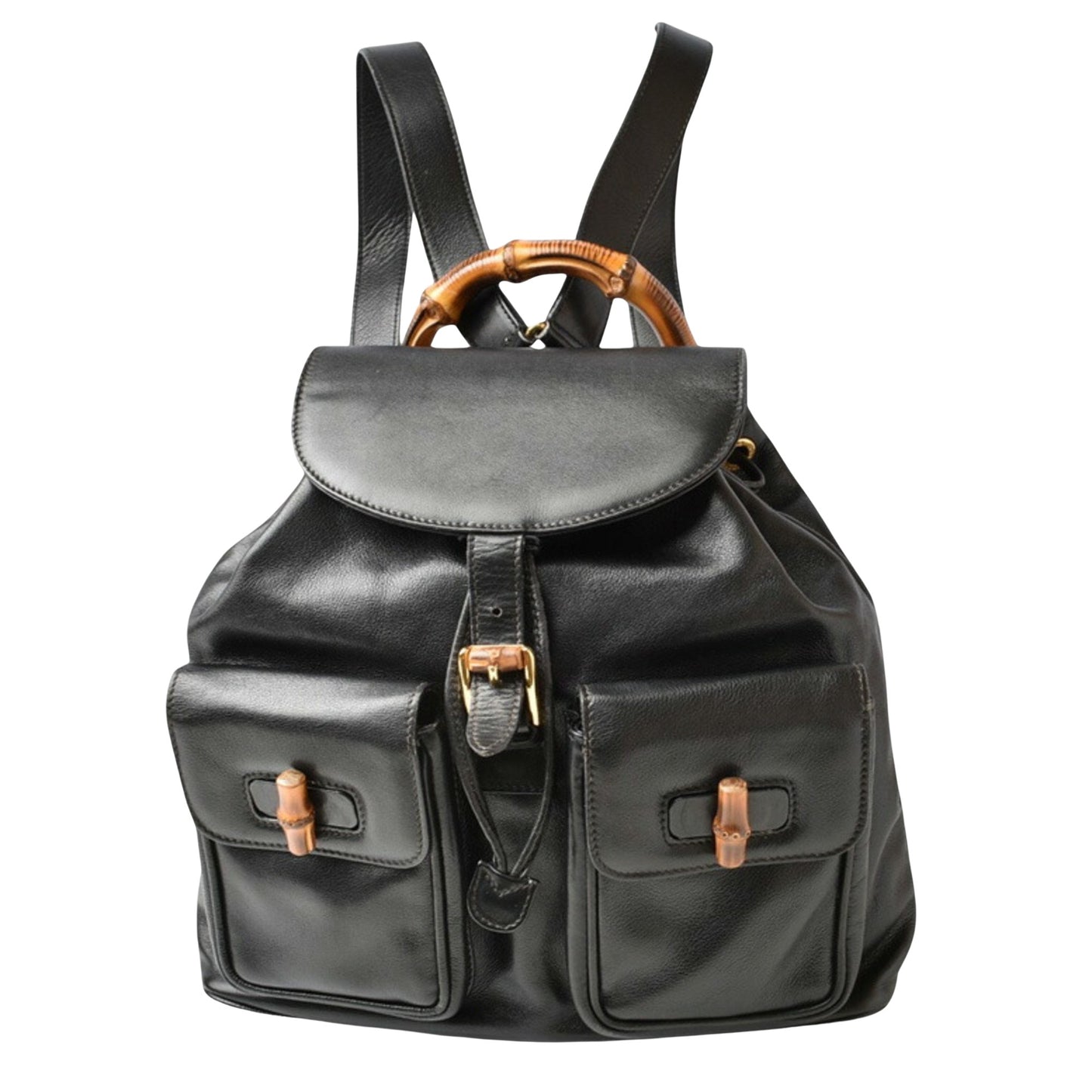 Gucci, Black, Leather, backpack