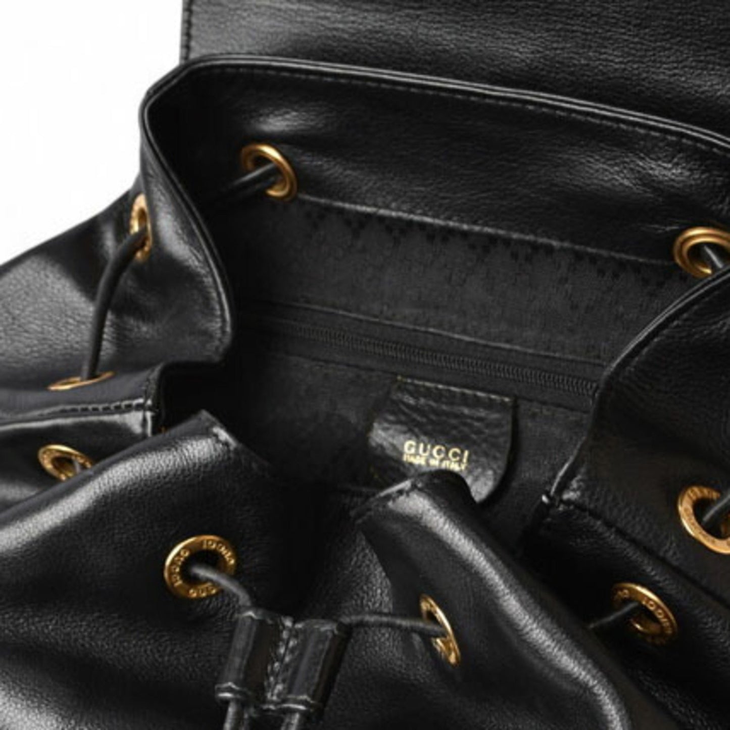 Gucci, Black, Leather, backpack