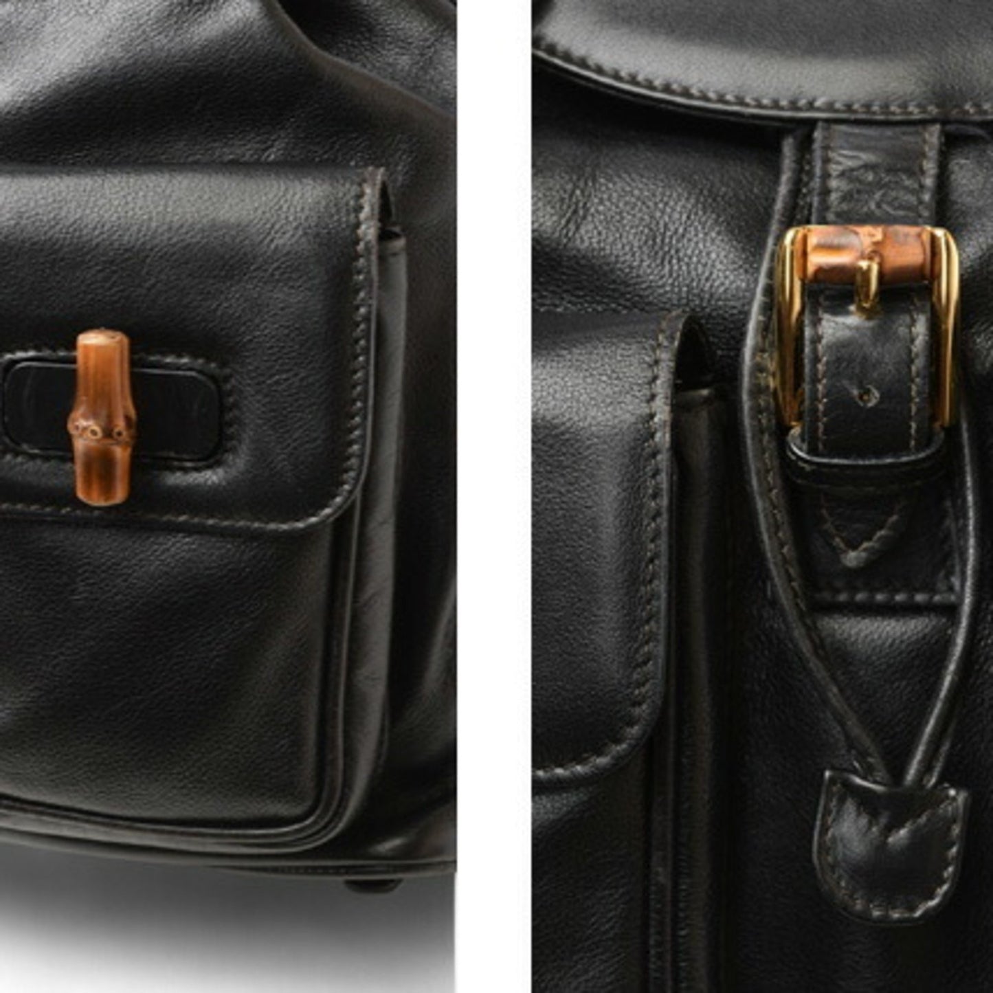 Gucci, Black, Leather, backpack