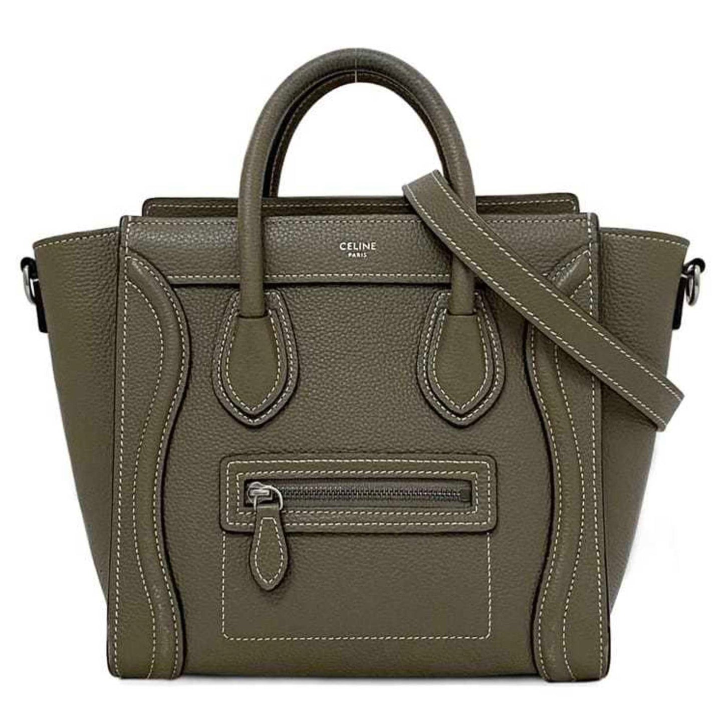 Céline Luggage, Beige, Leather, handbag
