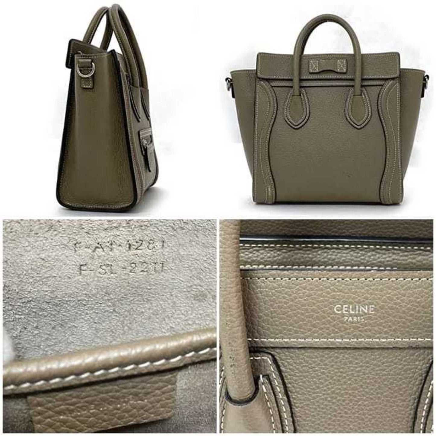 Céline Luggage, Beige, Leather, handbag