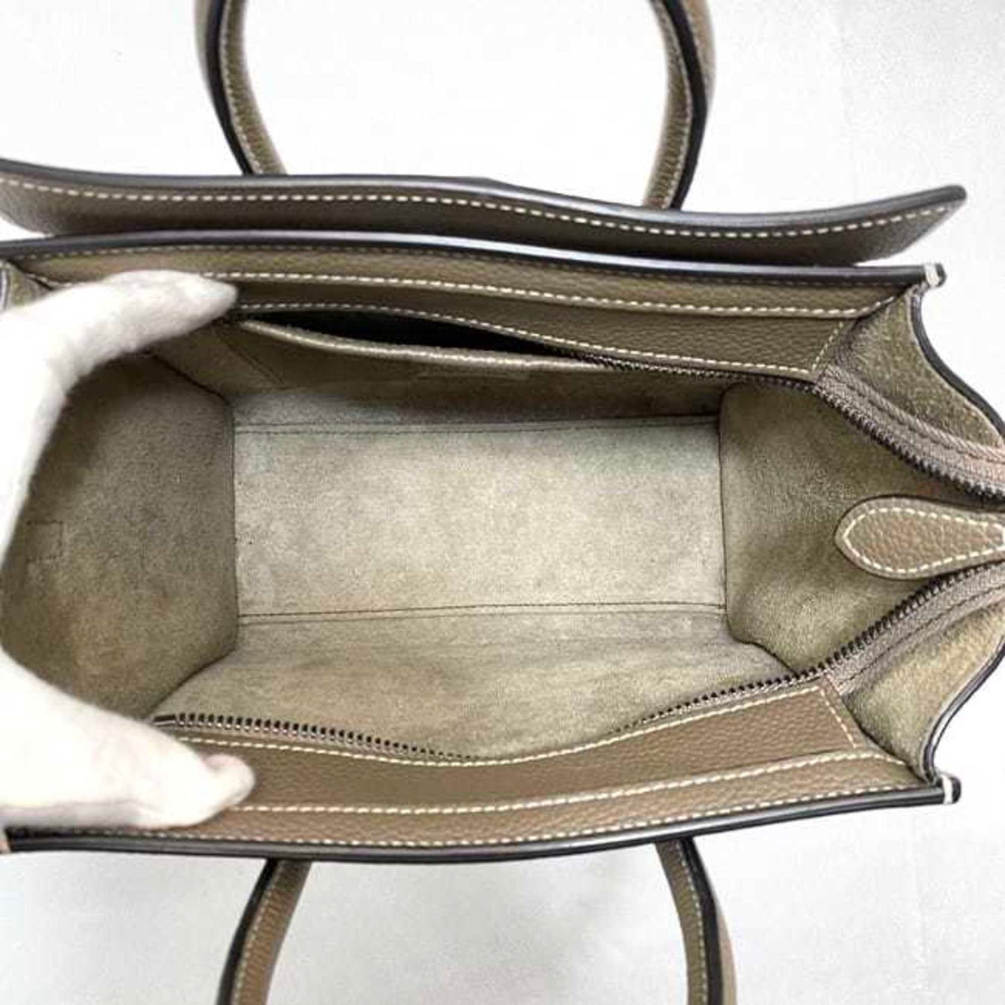 Céline Luggage, Beige, Leather, handbag