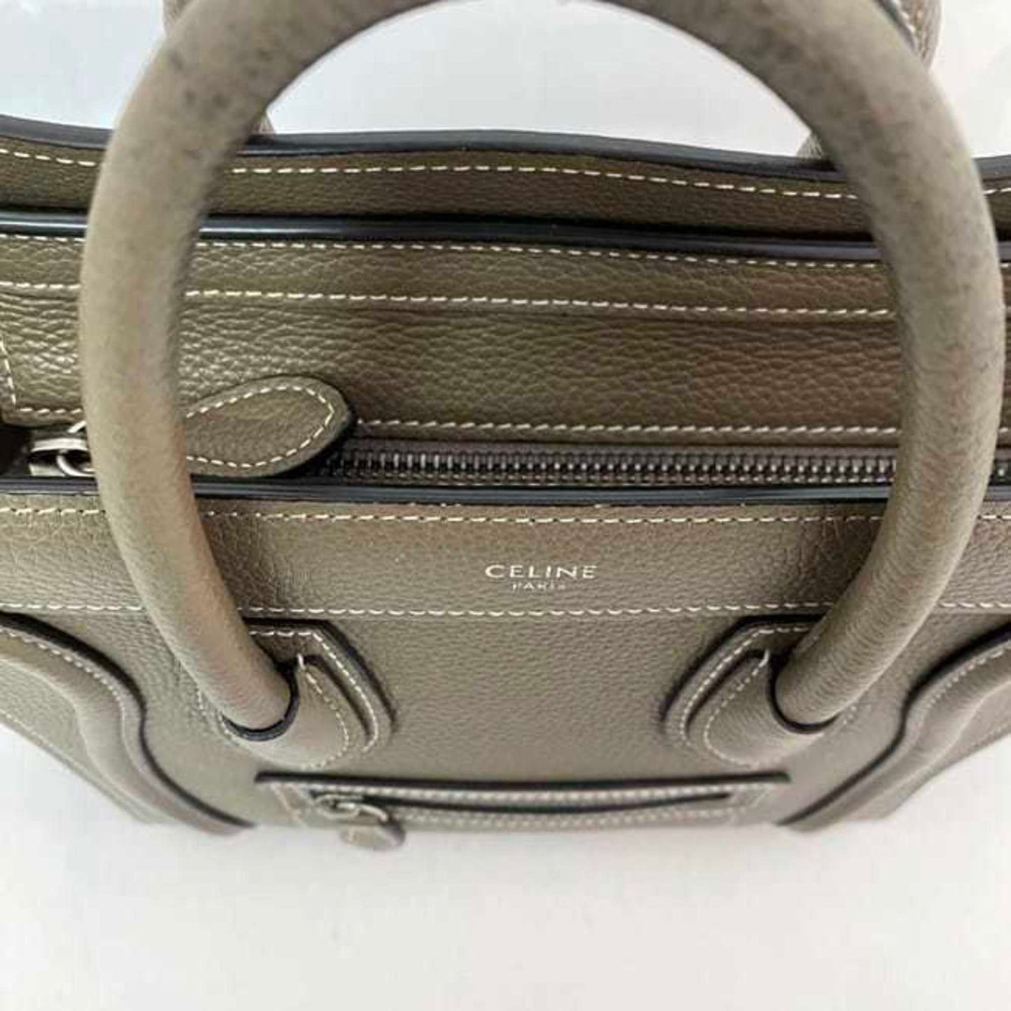 Céline Luggage, Beige, Leather, handbag
