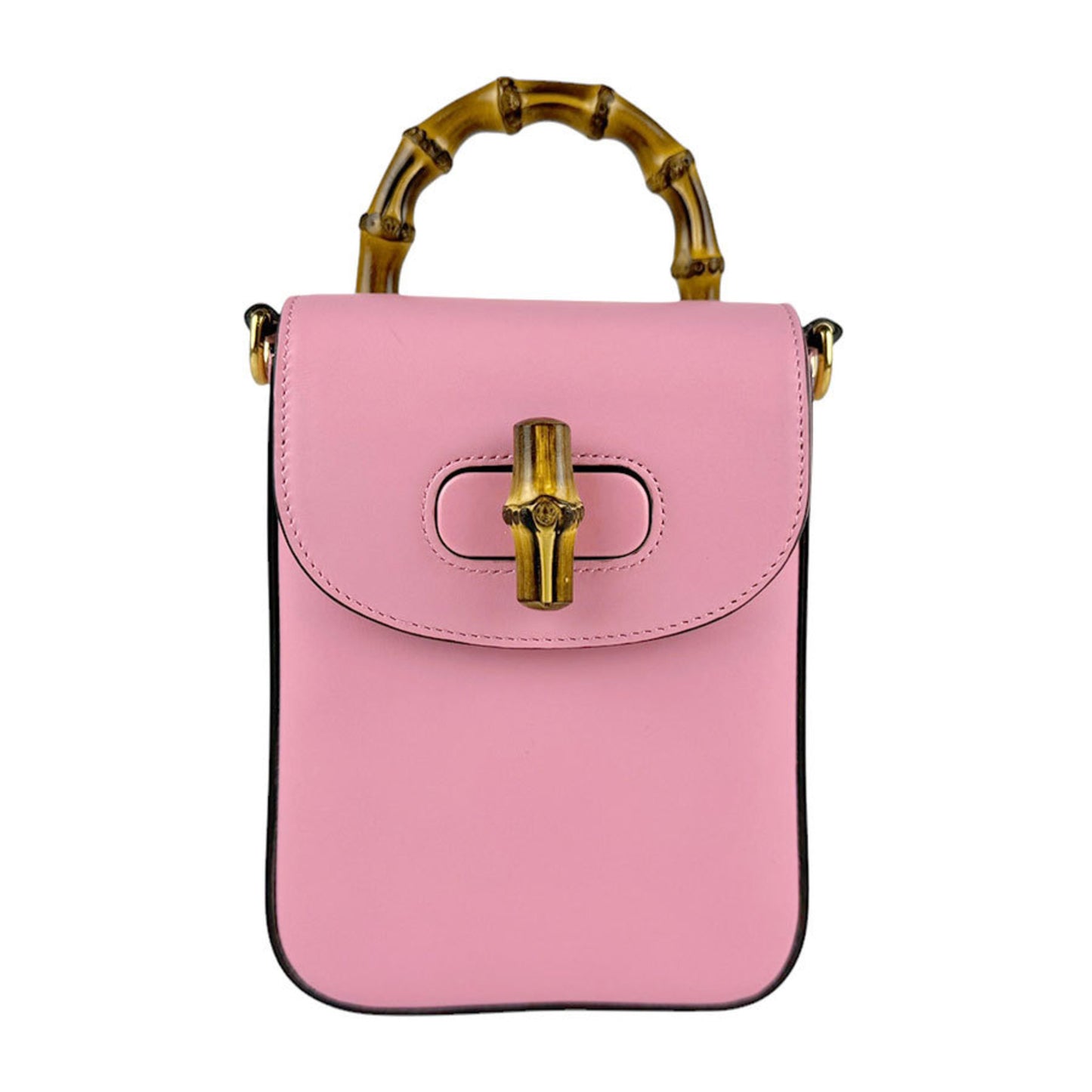 Gucci Bamboo, Pink, Leather, clutch