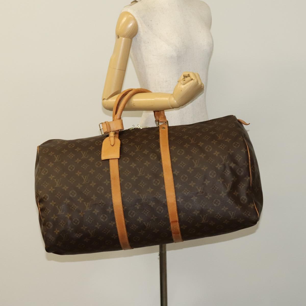 Louis Vuitton Keepall 60, Brown, Canvas, travel