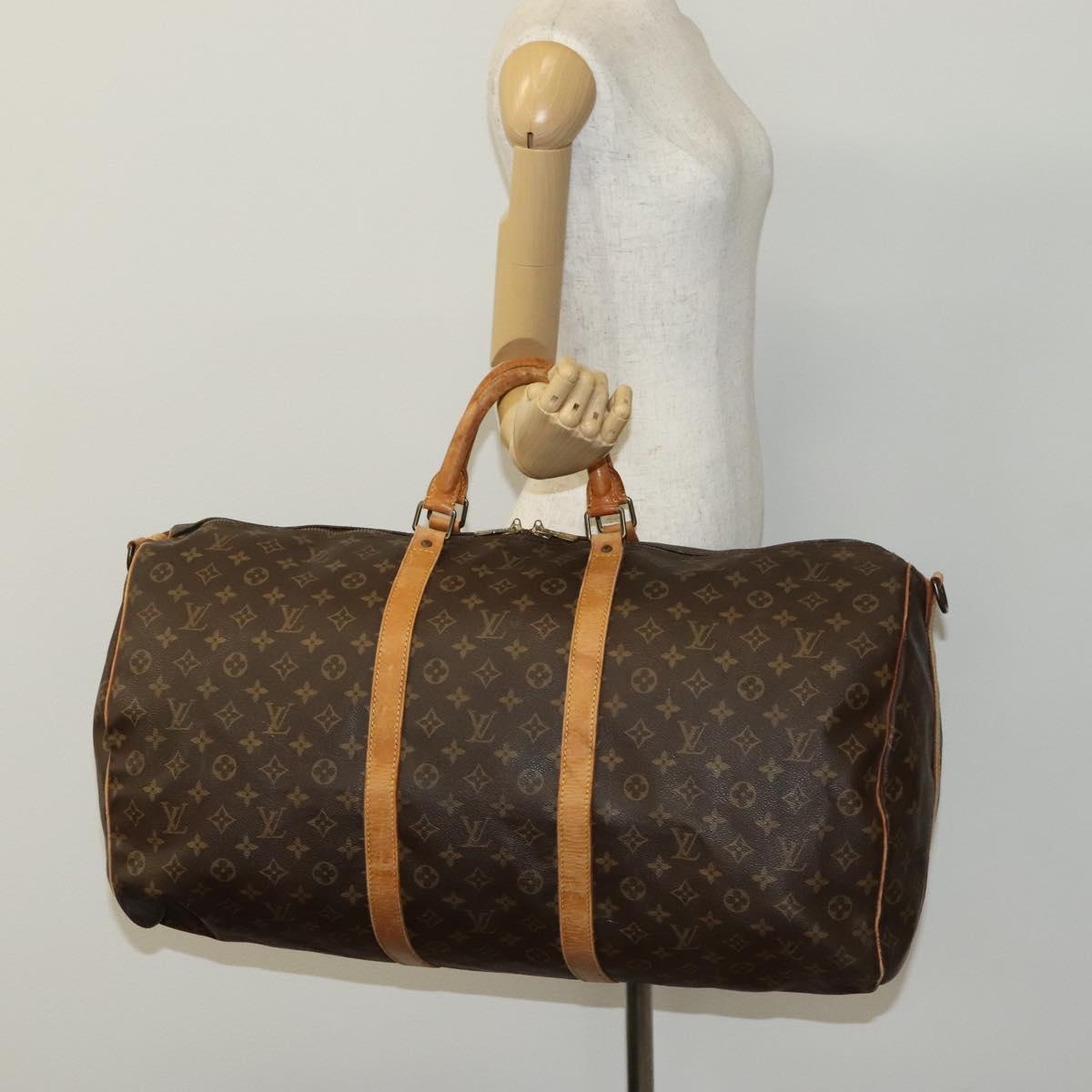 Louis Vuitton Keepall Bandoulière 60, Brown, Canvas, travel