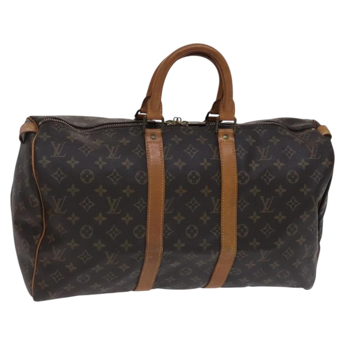 Louis Vuitton Keepall 45, Brown, Canvas, travel