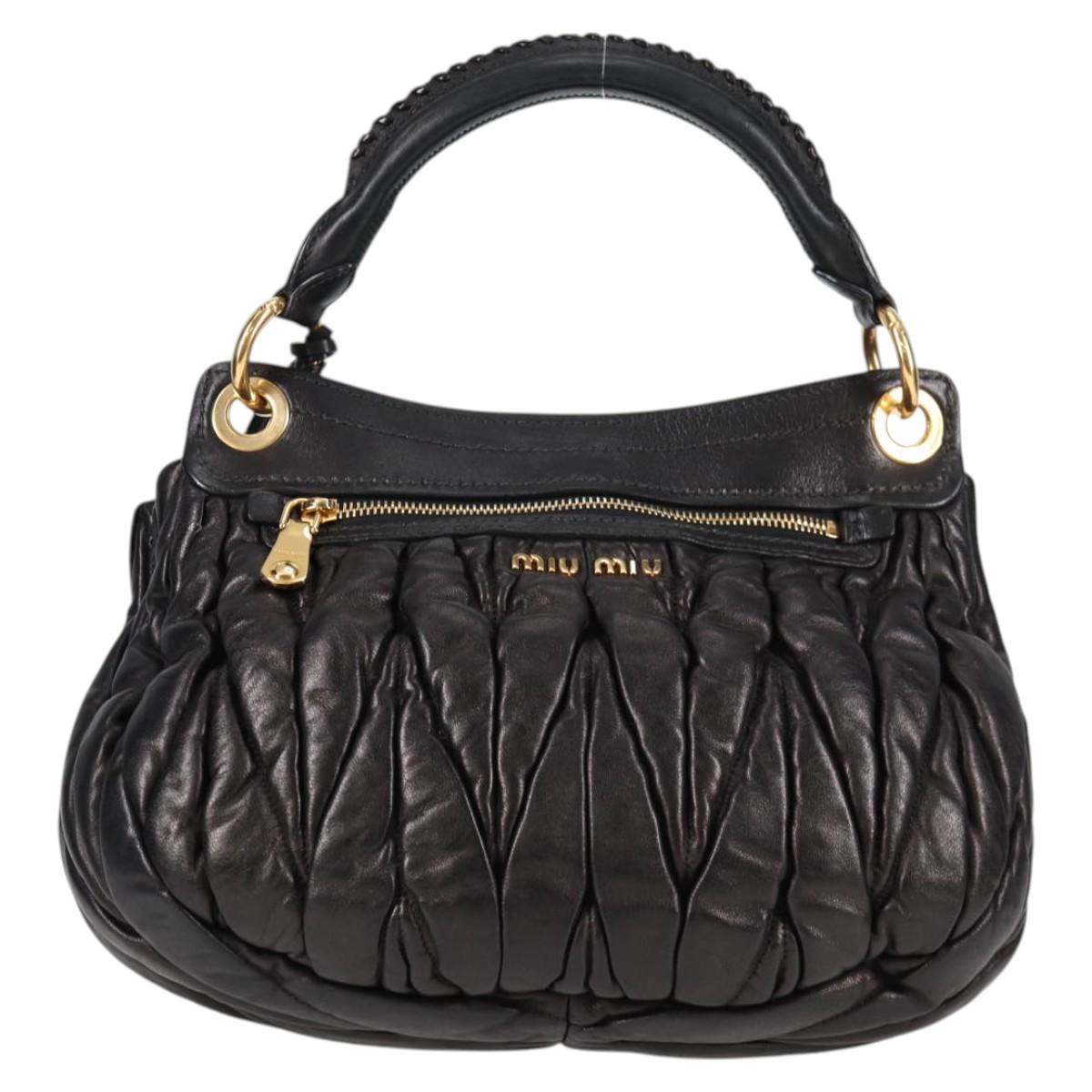 Miu Miu Coffer, Black, Leather, handbag
