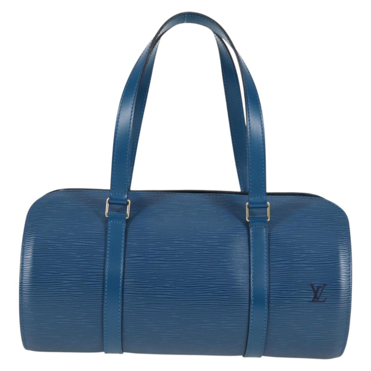 Louis Vuitton Soufflot, Blue, Leather, handbag